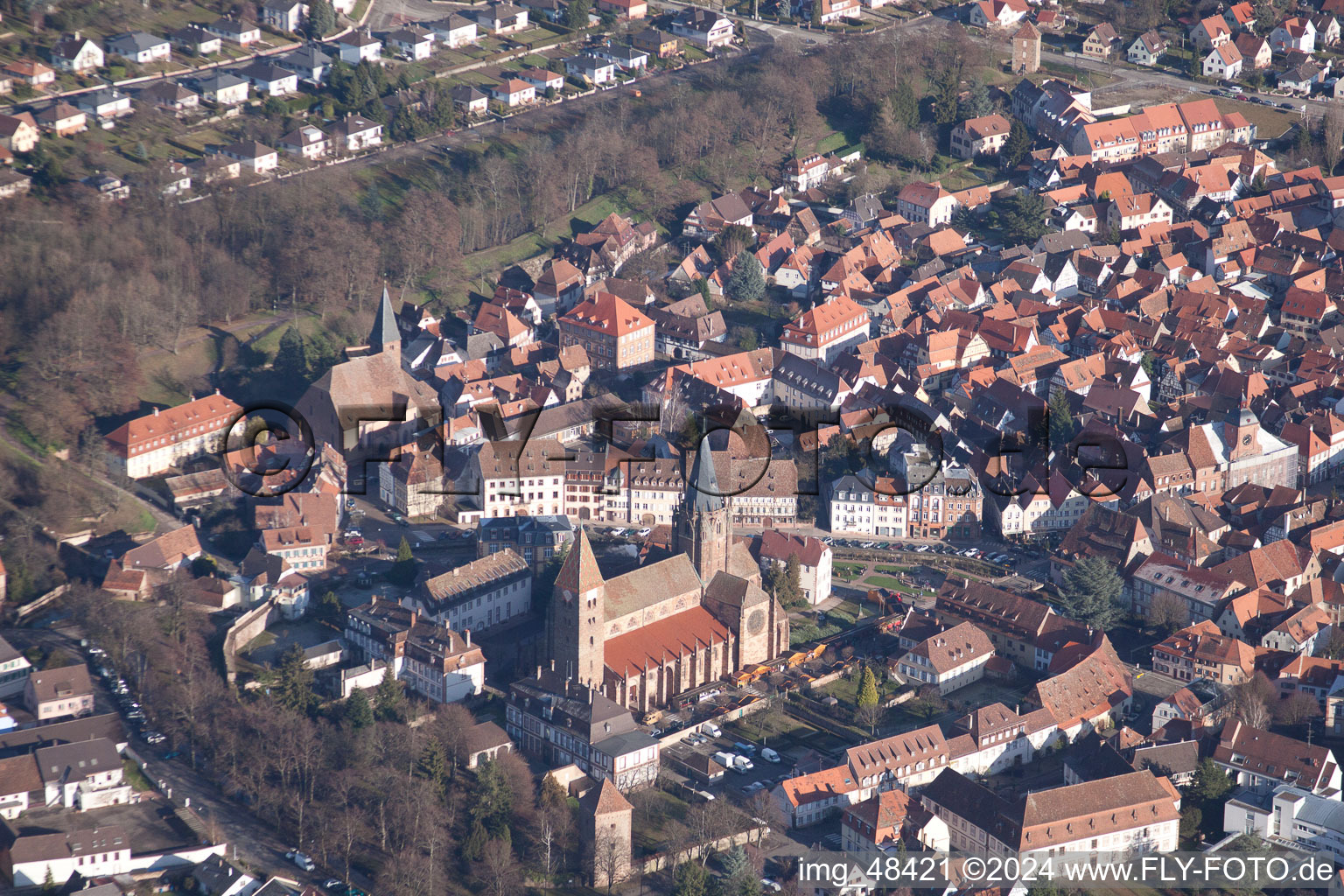 Aerial photograpy of Wissembourg in the state Bas-Rhin, France