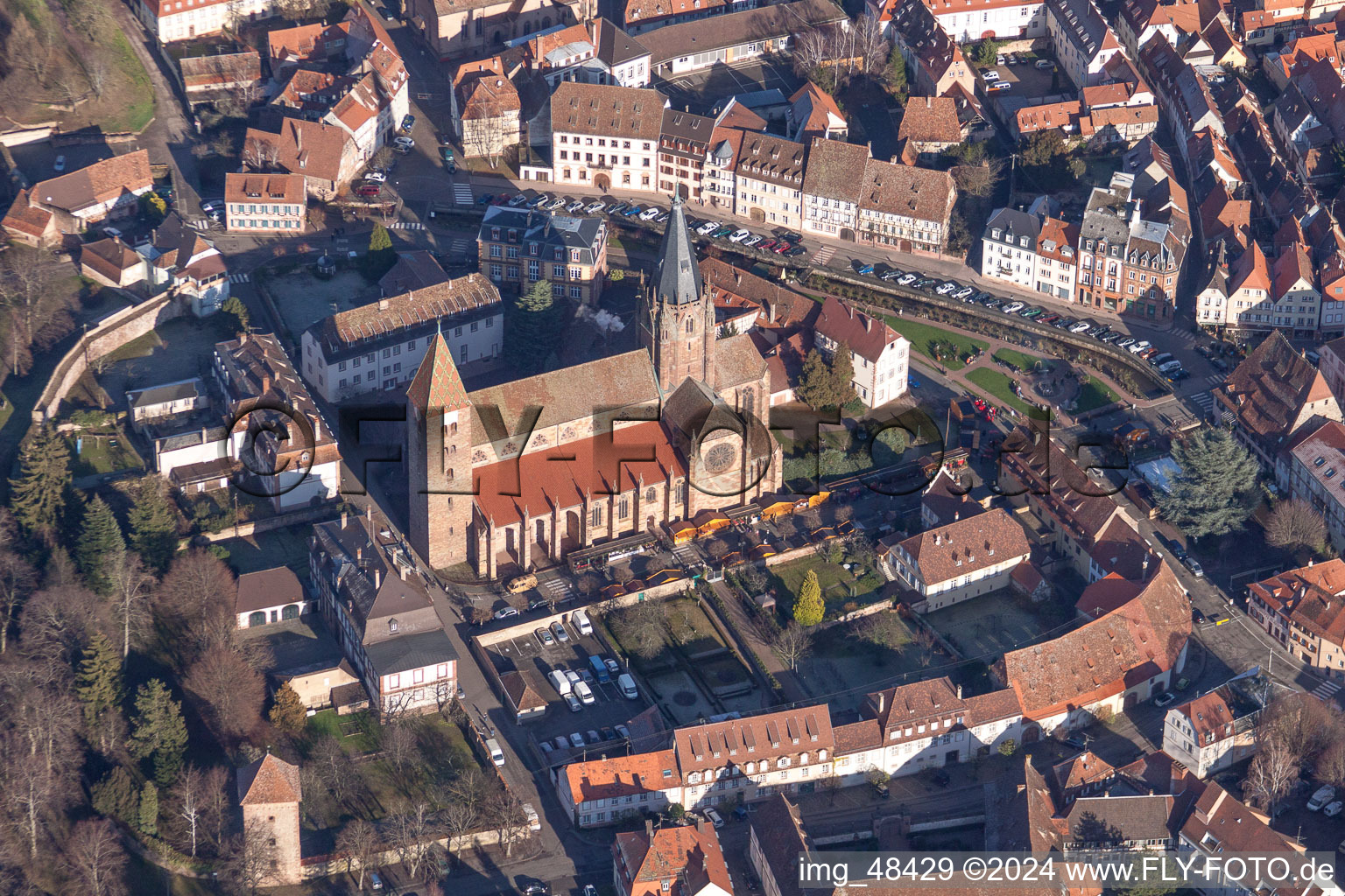 Church building of the cathedral of Saints-Pierre et Paul in Wissembourg in Alsace-Champagne-Ardenne-Lorraine, France