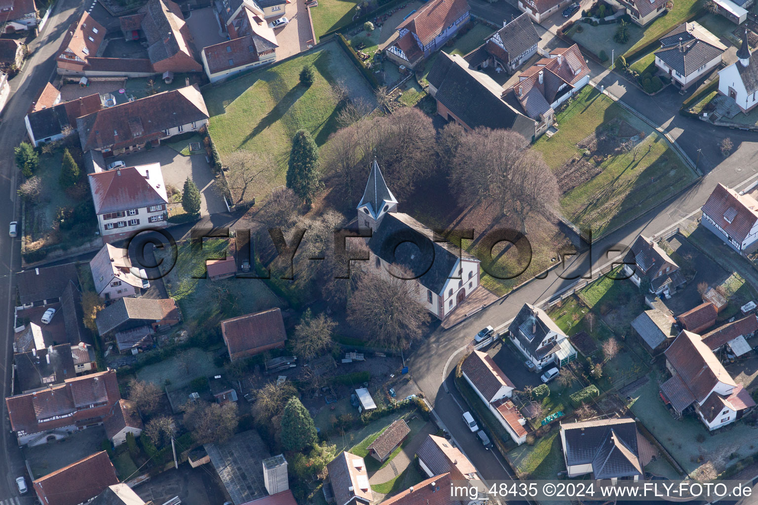 Steinseltz in the state Bas-Rhin, France from the plane