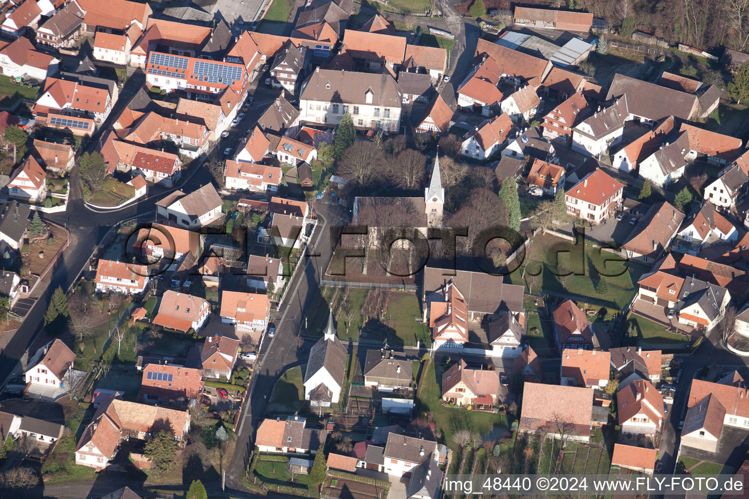 Drone image of Steinseltz in the state Bas-Rhin, France