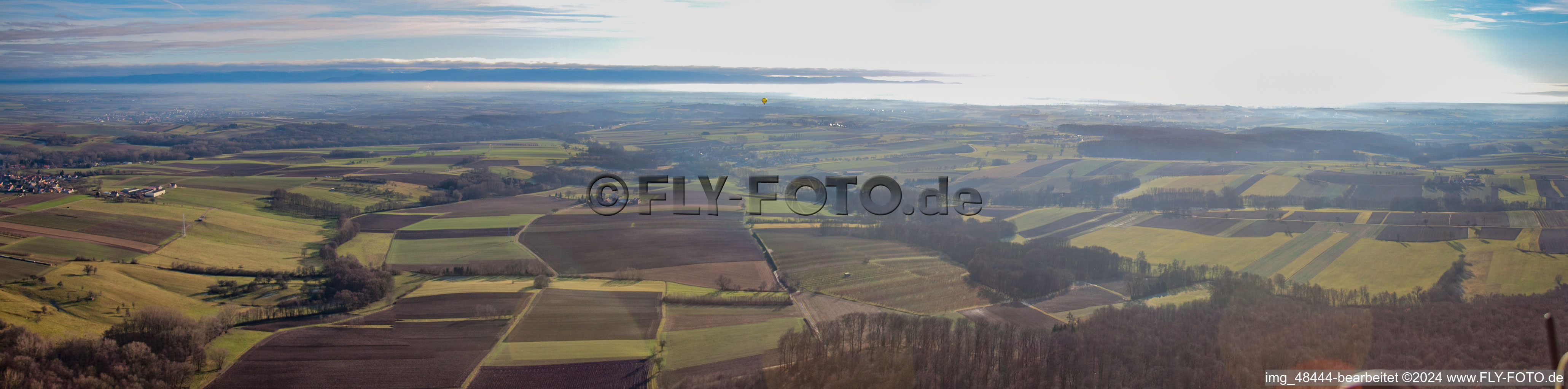 Aerial photograpy of Panorama in Steinseltz in the state Bas-Rhin, France