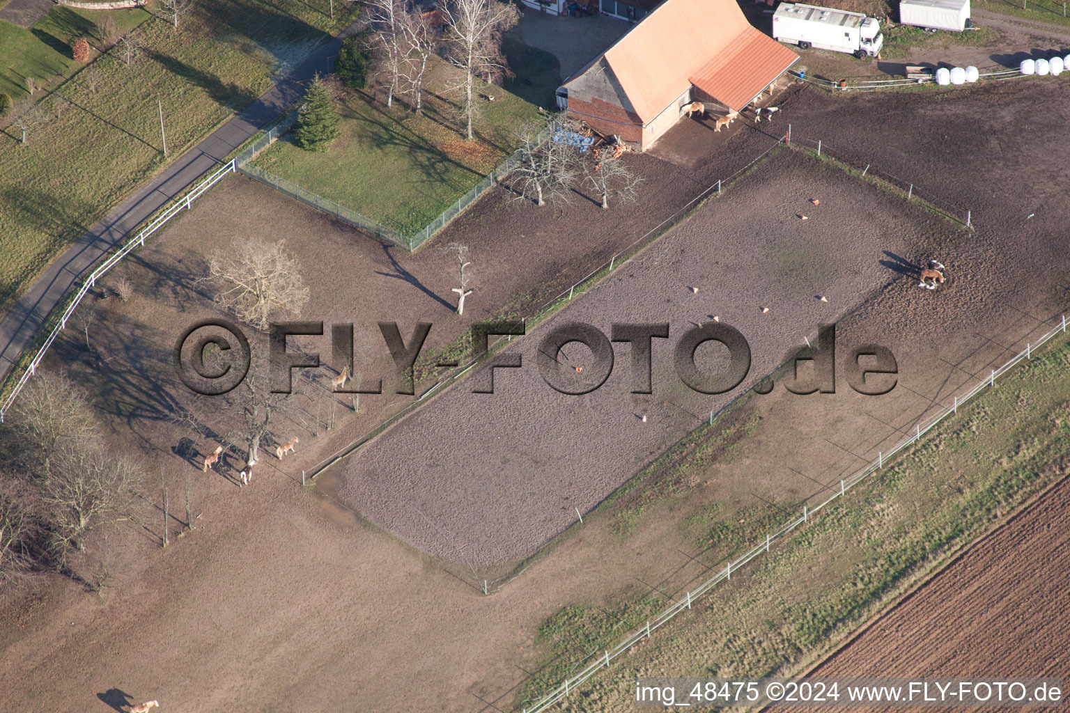 Oblique view of Seebach in the state Bas-Rhin, France