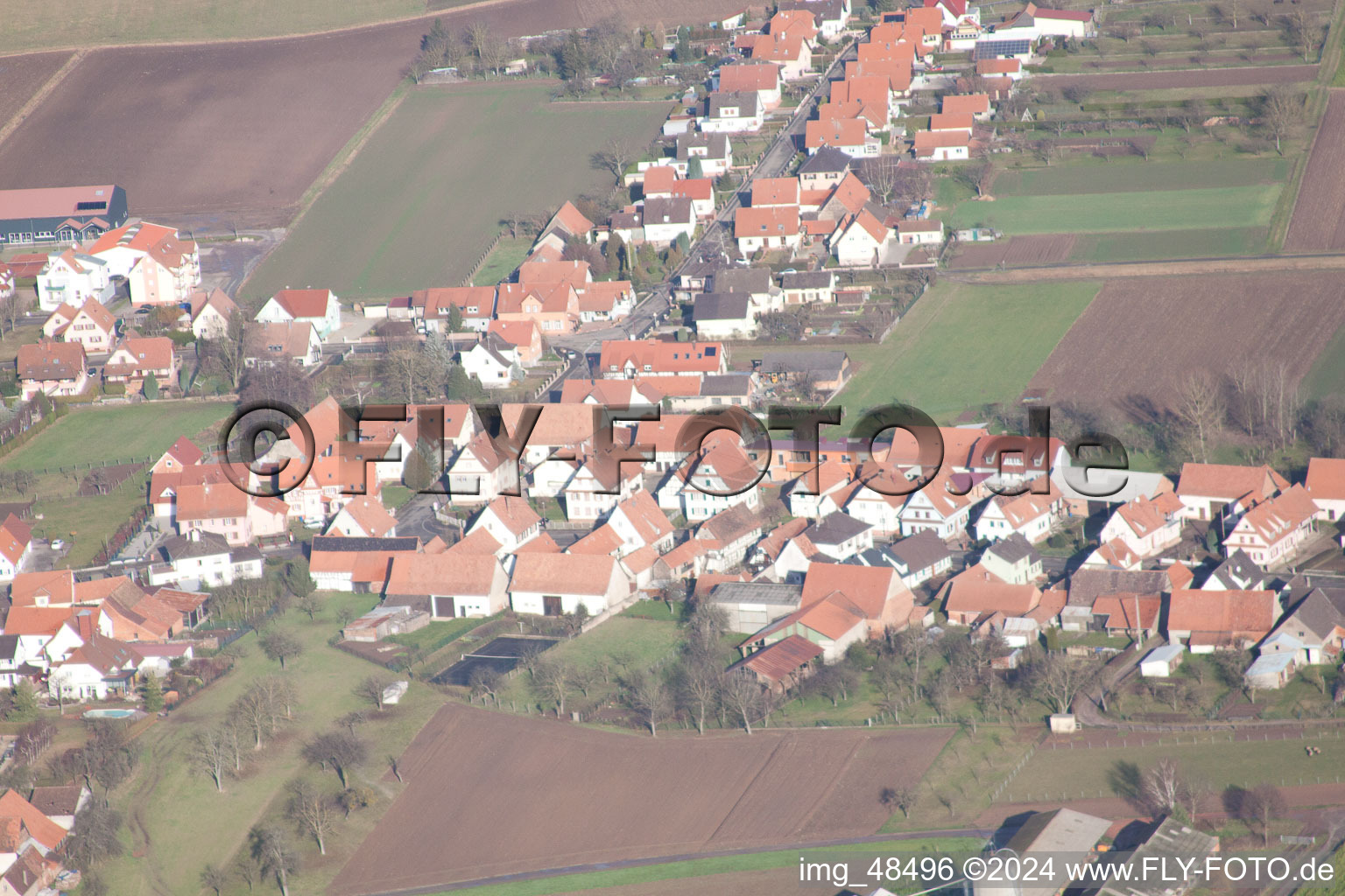 Drone recording of Schleithal in the state Bas-Rhin, France