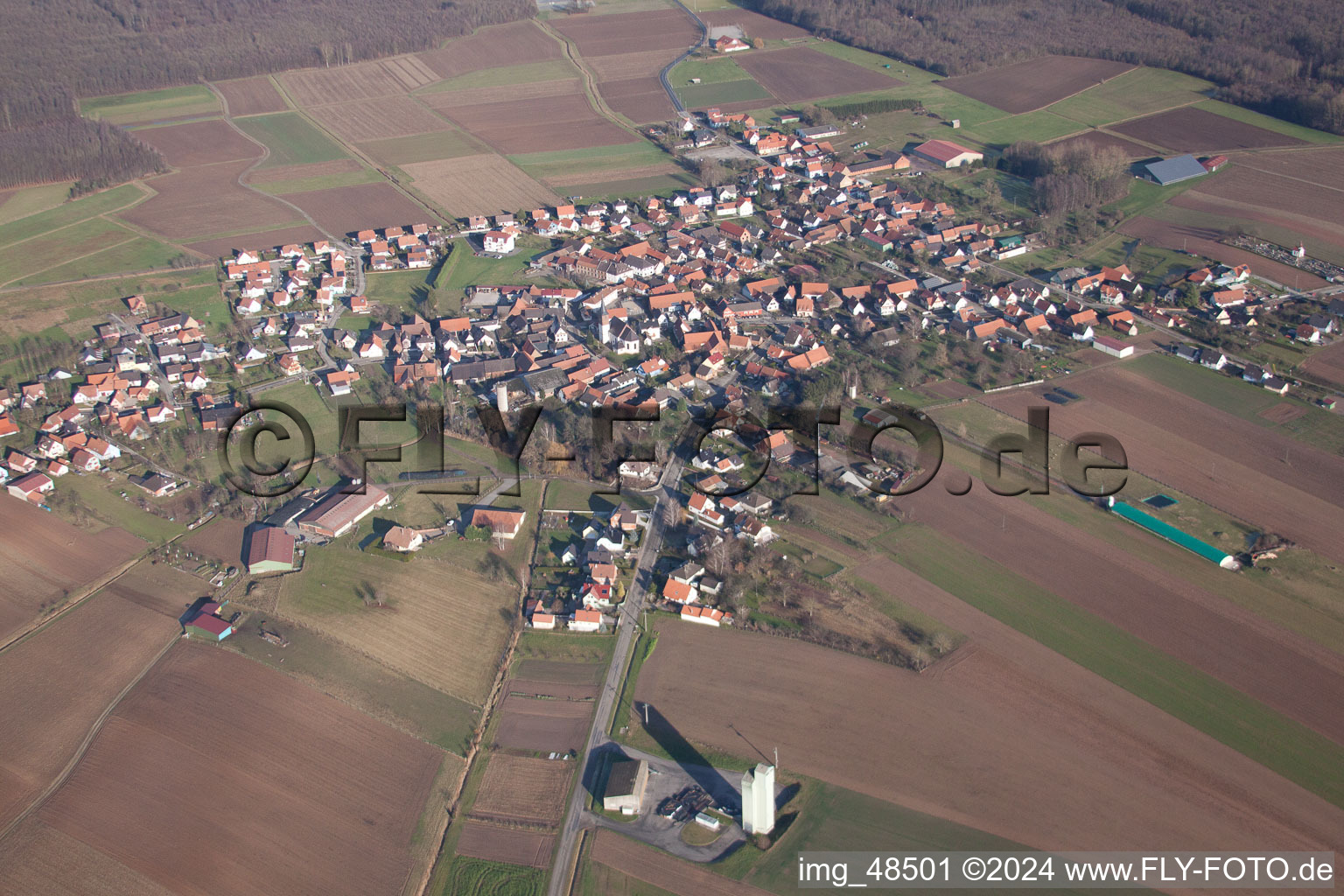 Oblique view of Salmbach in the state Bas-Rhin, France