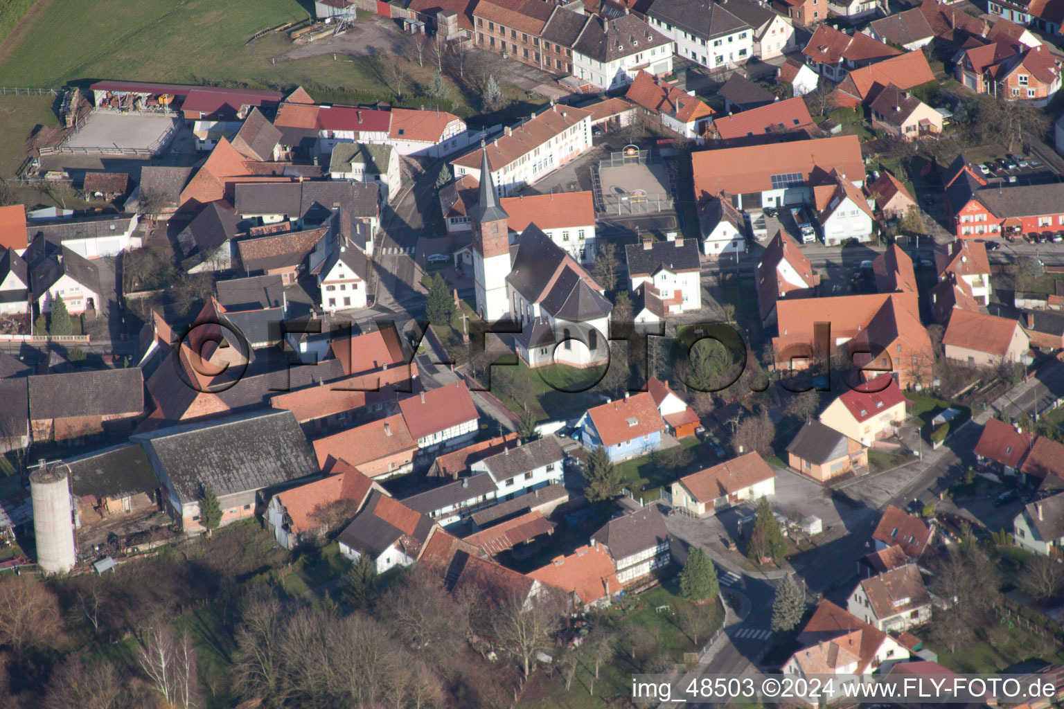 Salmbach in the state Bas-Rhin, France out of the air