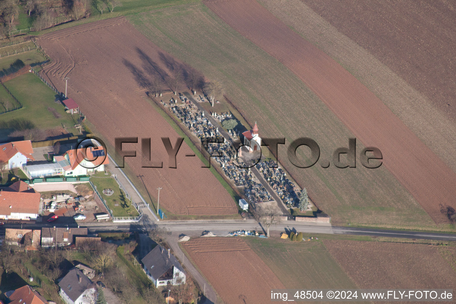 Salmbach in the state Bas-Rhin, France seen from above