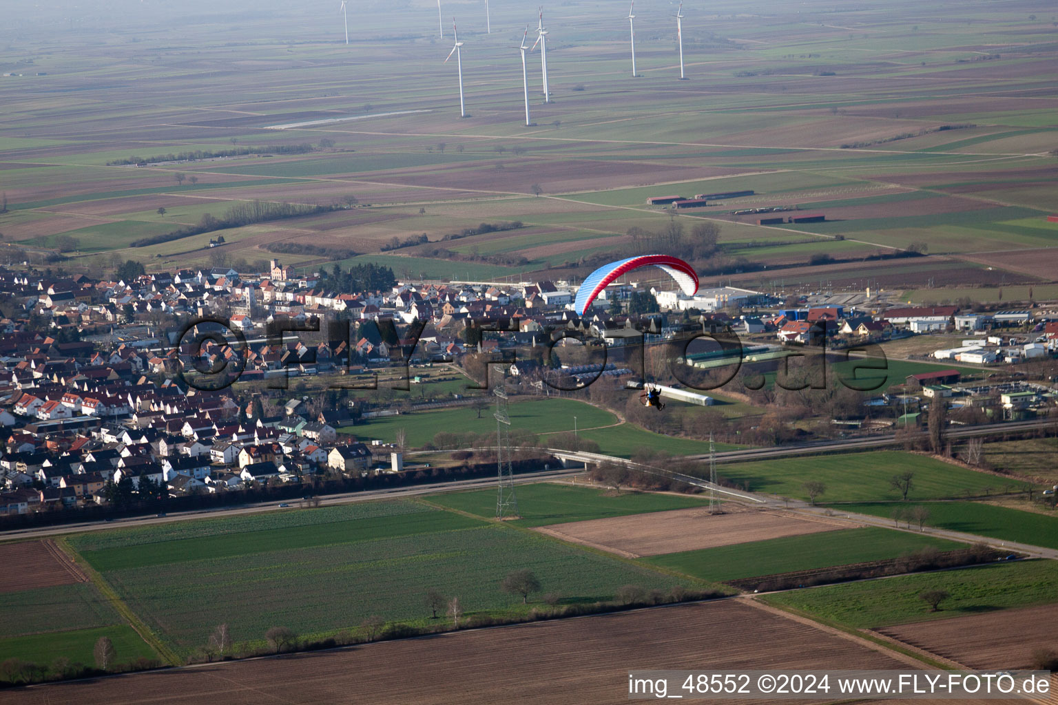 Rülzheim in the state Rhineland-Palatinate, Germany out of the air