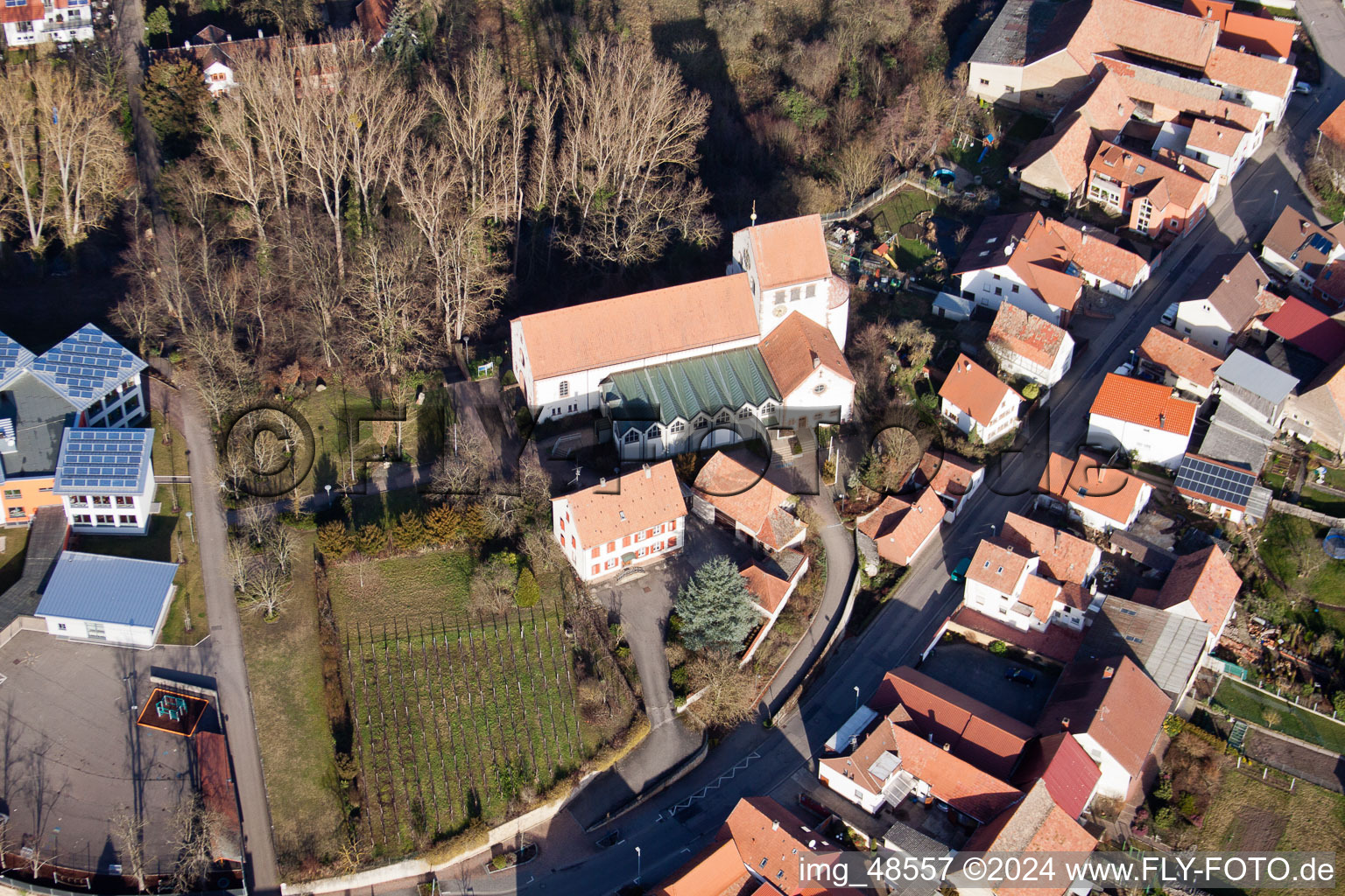 Bird's eye view of Hördt in the state Rhineland-Palatinate, Germany