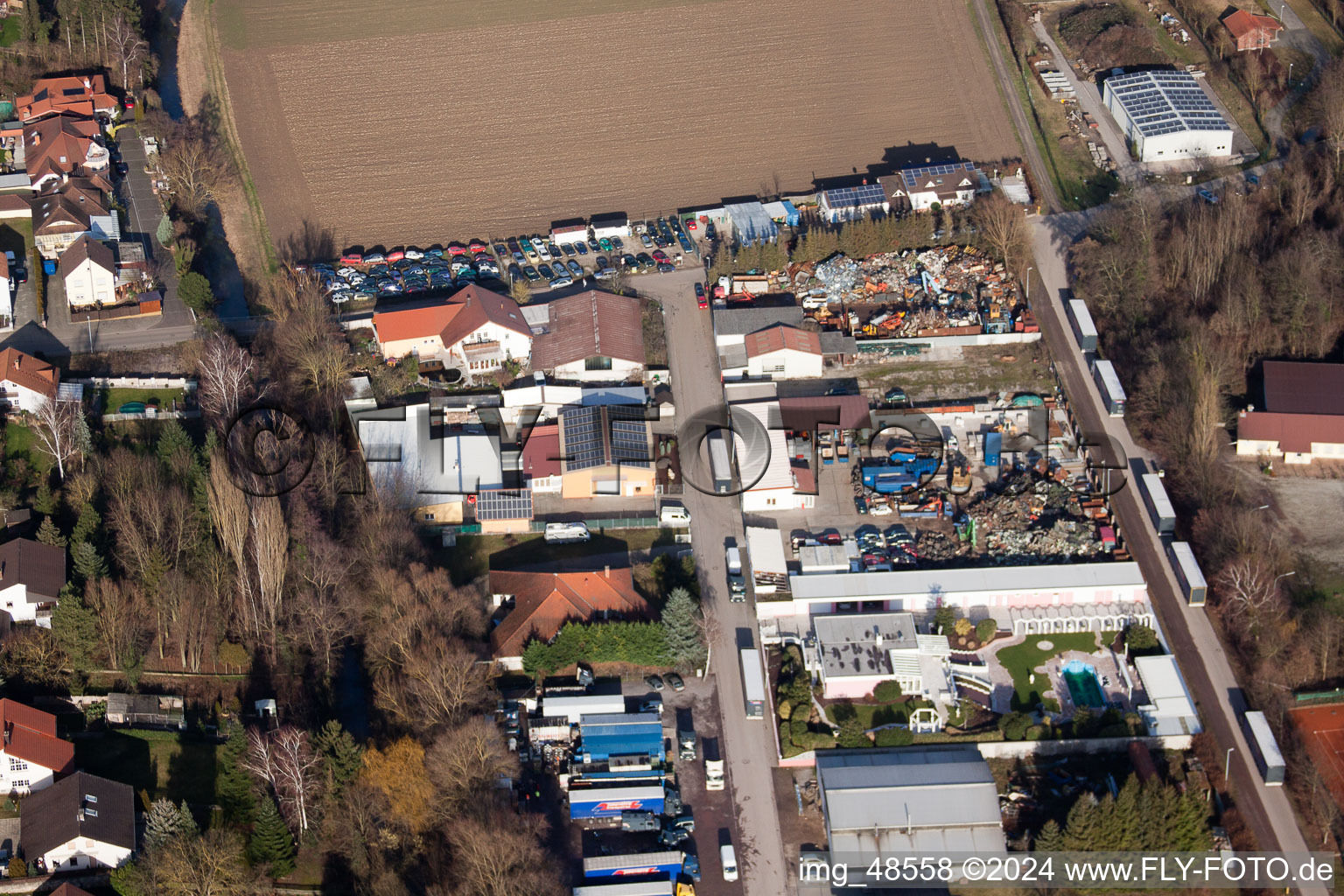 Hördt in the state Rhineland-Palatinate, Germany viewn from the air