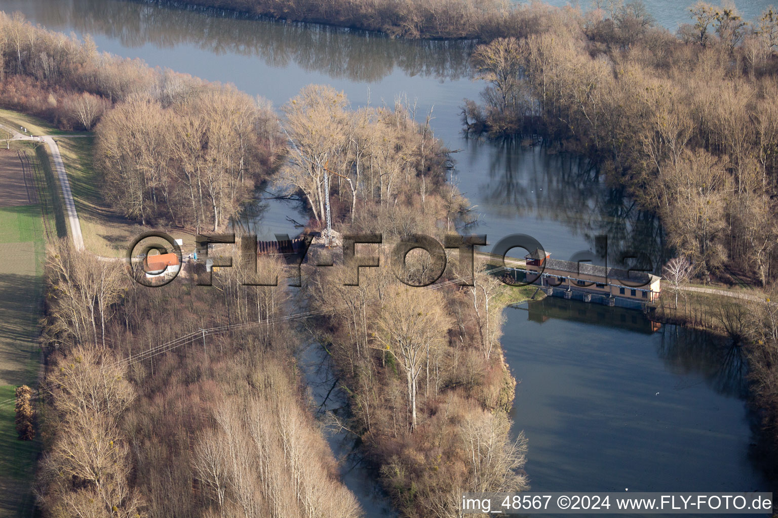 Aerial photograpy of District Sondernheim in Germersheim in the state Rhineland-Palatinate, Germany