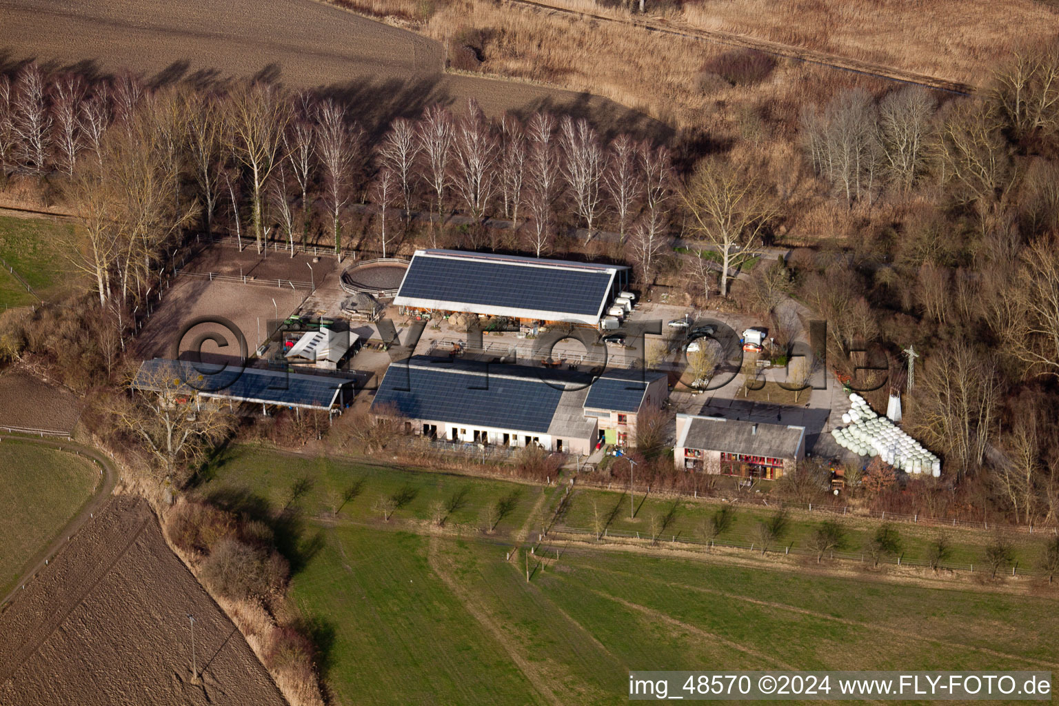 Aerial photograpy of Germersheim in the state Rhineland-Palatinate, Germany