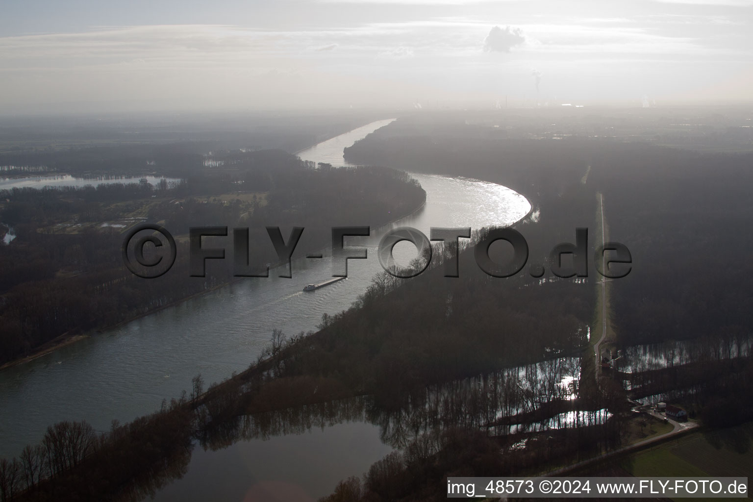 Oblique view of Germersheim in the state Rhineland-Palatinate, Germany