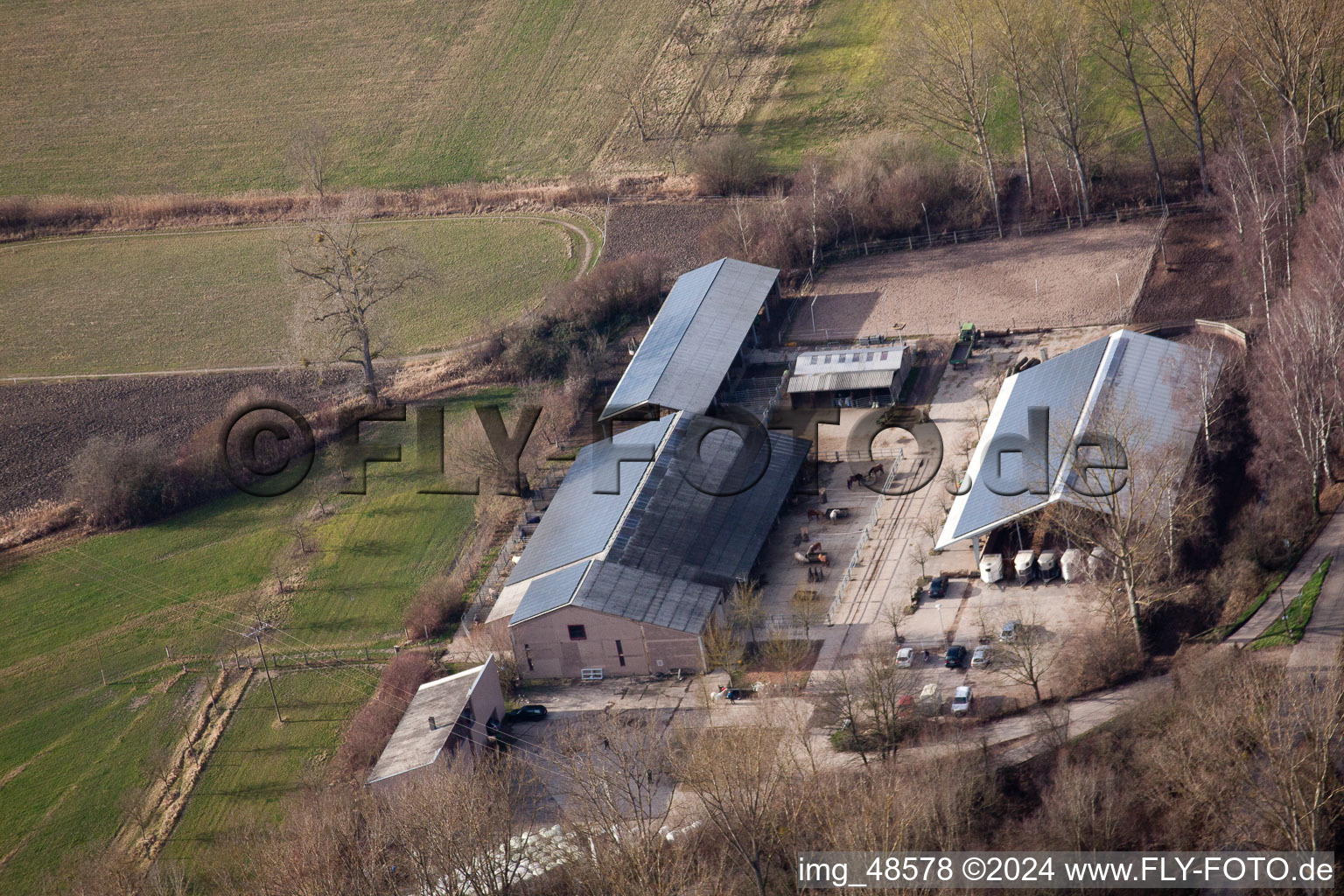 Drone recording of Germersheim in the state Rhineland-Palatinate, Germany