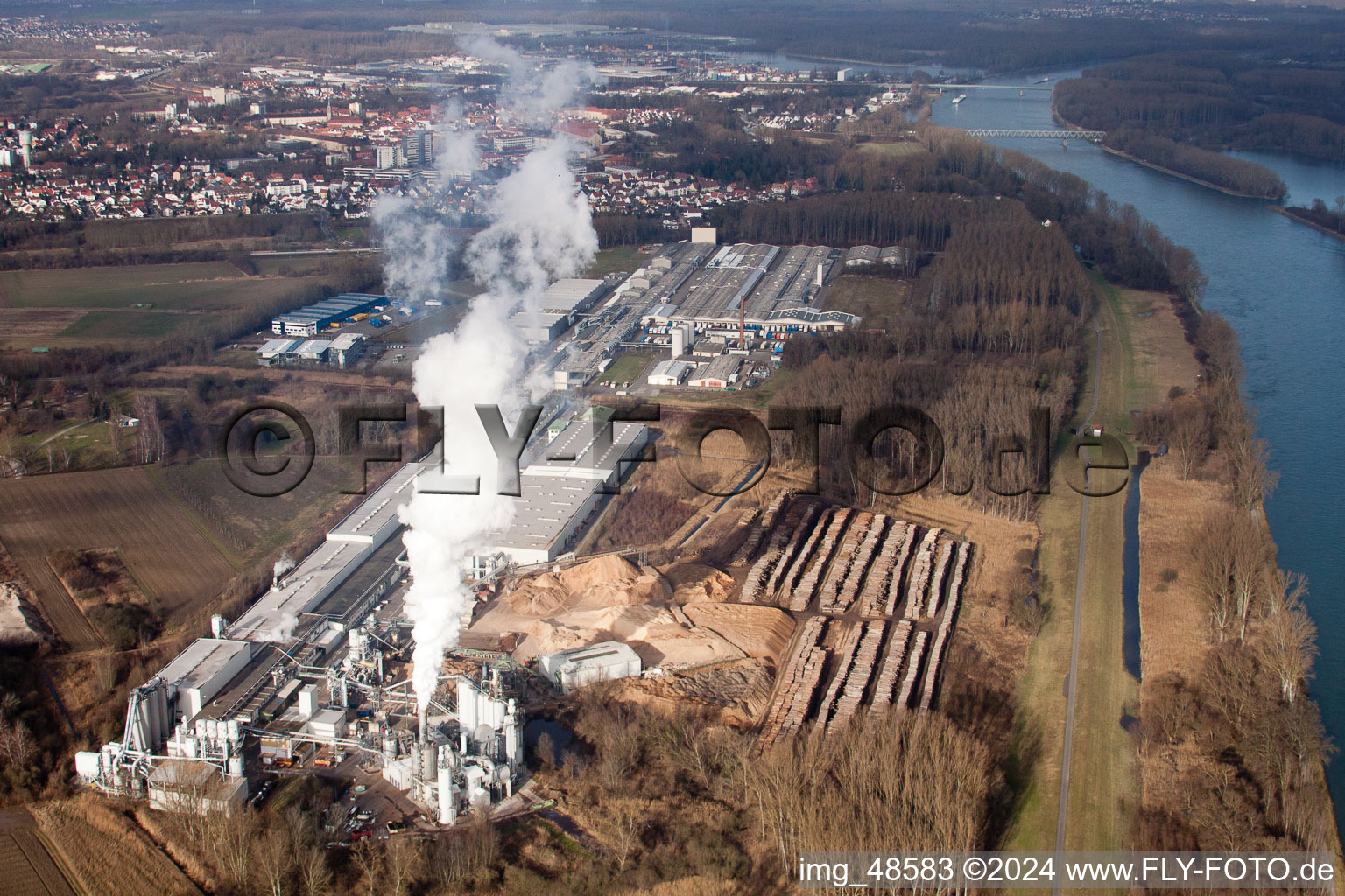 Germersheim in the state Rhineland-Palatinate, Germany from a drone