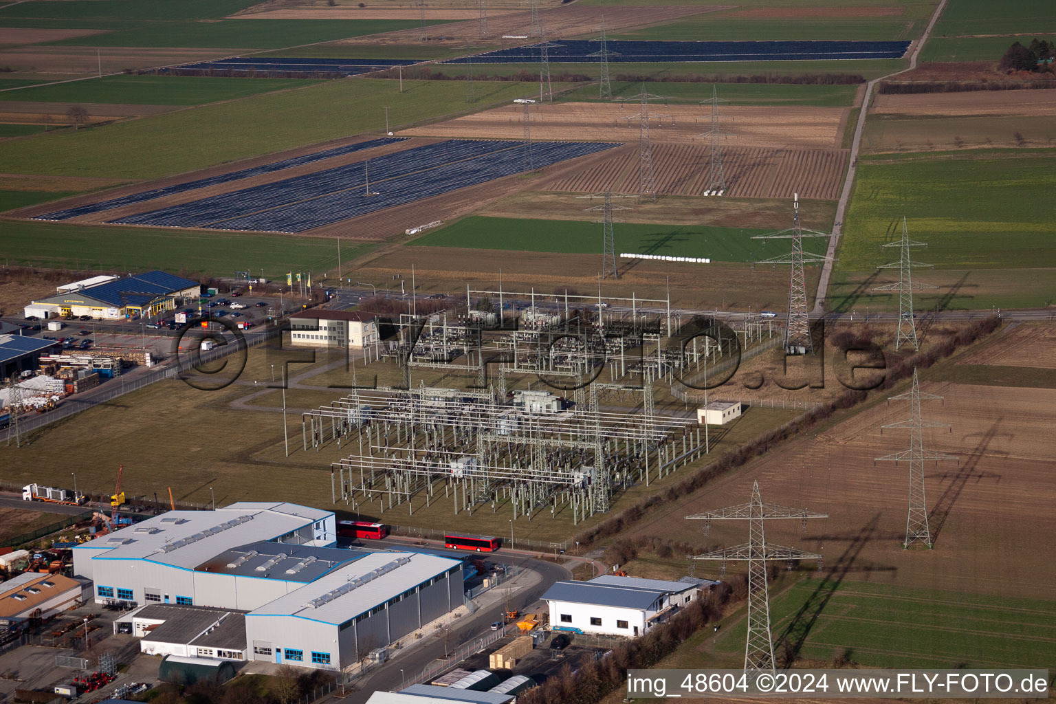 Substation in Neulußheim in the state Baden-Wuerttemberg, Germany