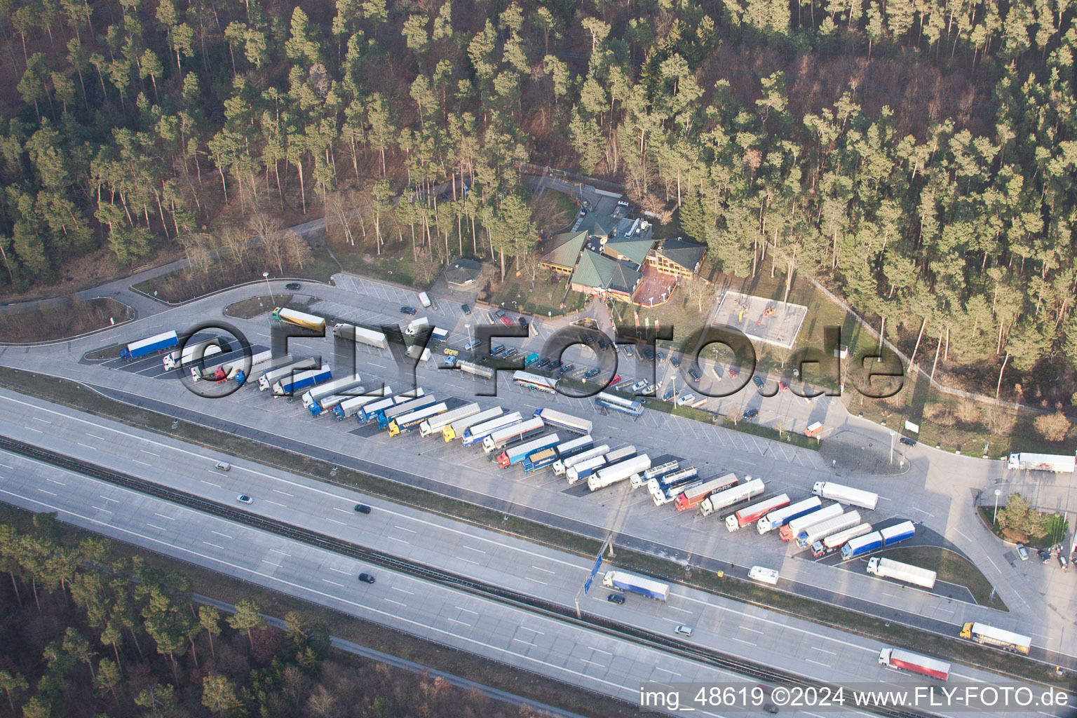 Motorway service station in Hockenheim in the state Baden-Wuerttemberg, Germany