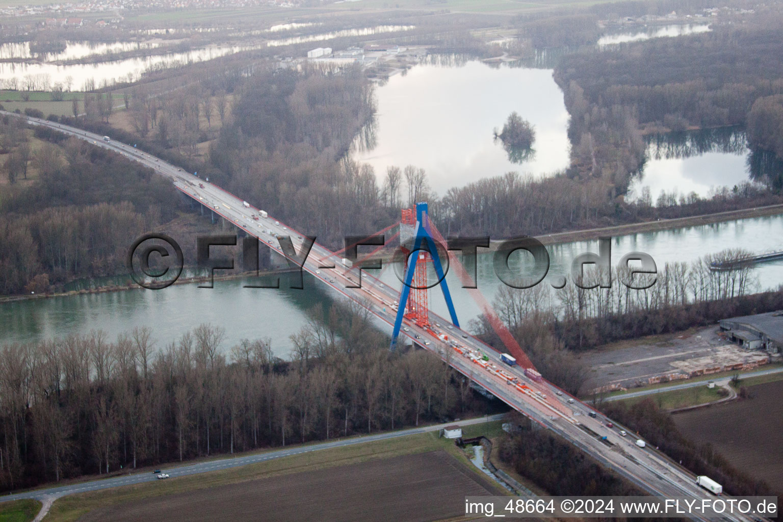 Motorway bridge construction site in Speyer in the state Rhineland-Palatinate, Germany