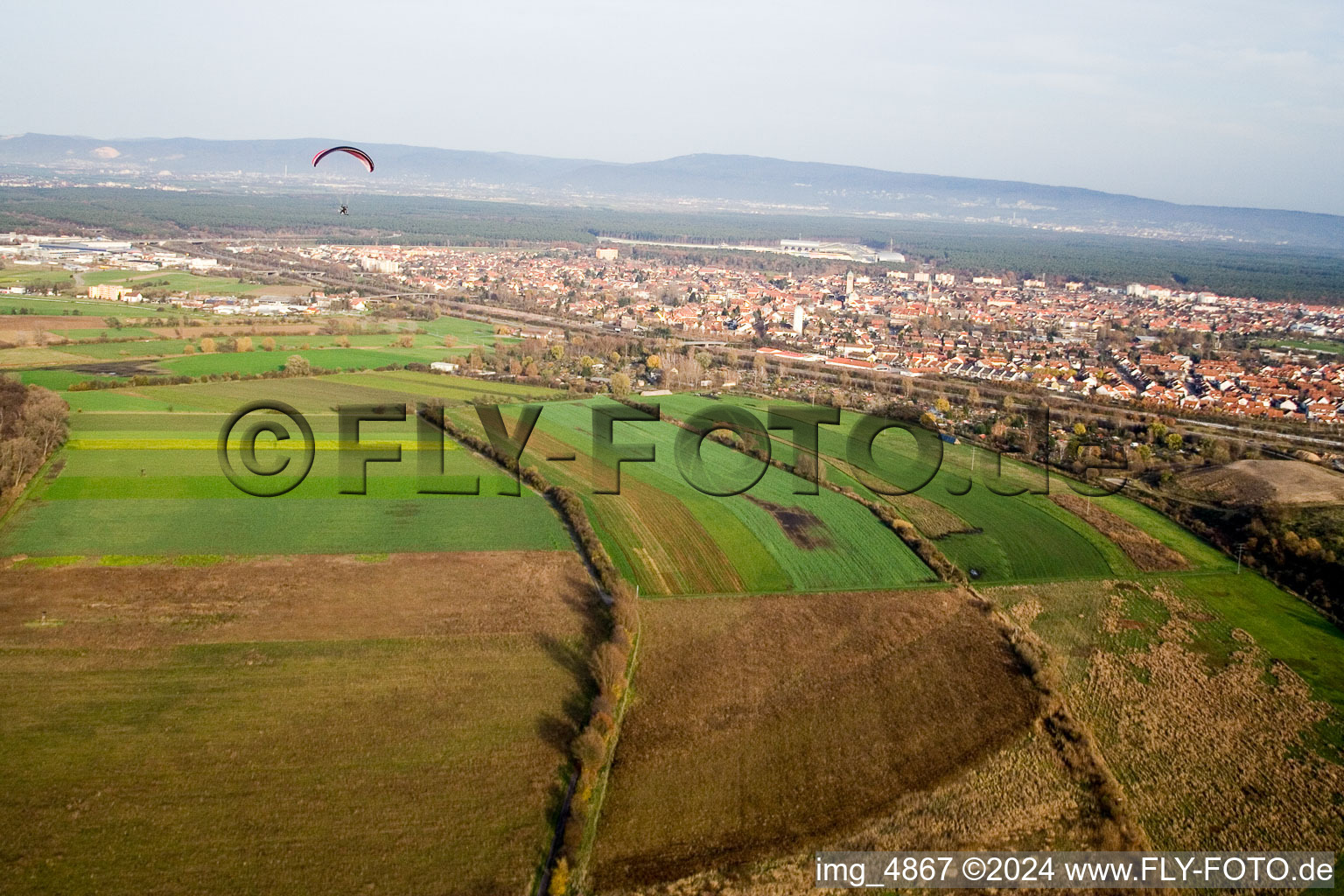 Drone image of Hockenheim in the state Baden-Wuerttemberg, Germany