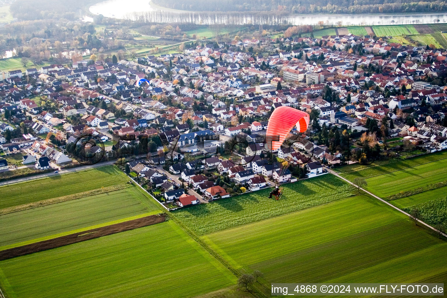 From the east in Altlußheim in the state Baden-Wuerttemberg, Germany