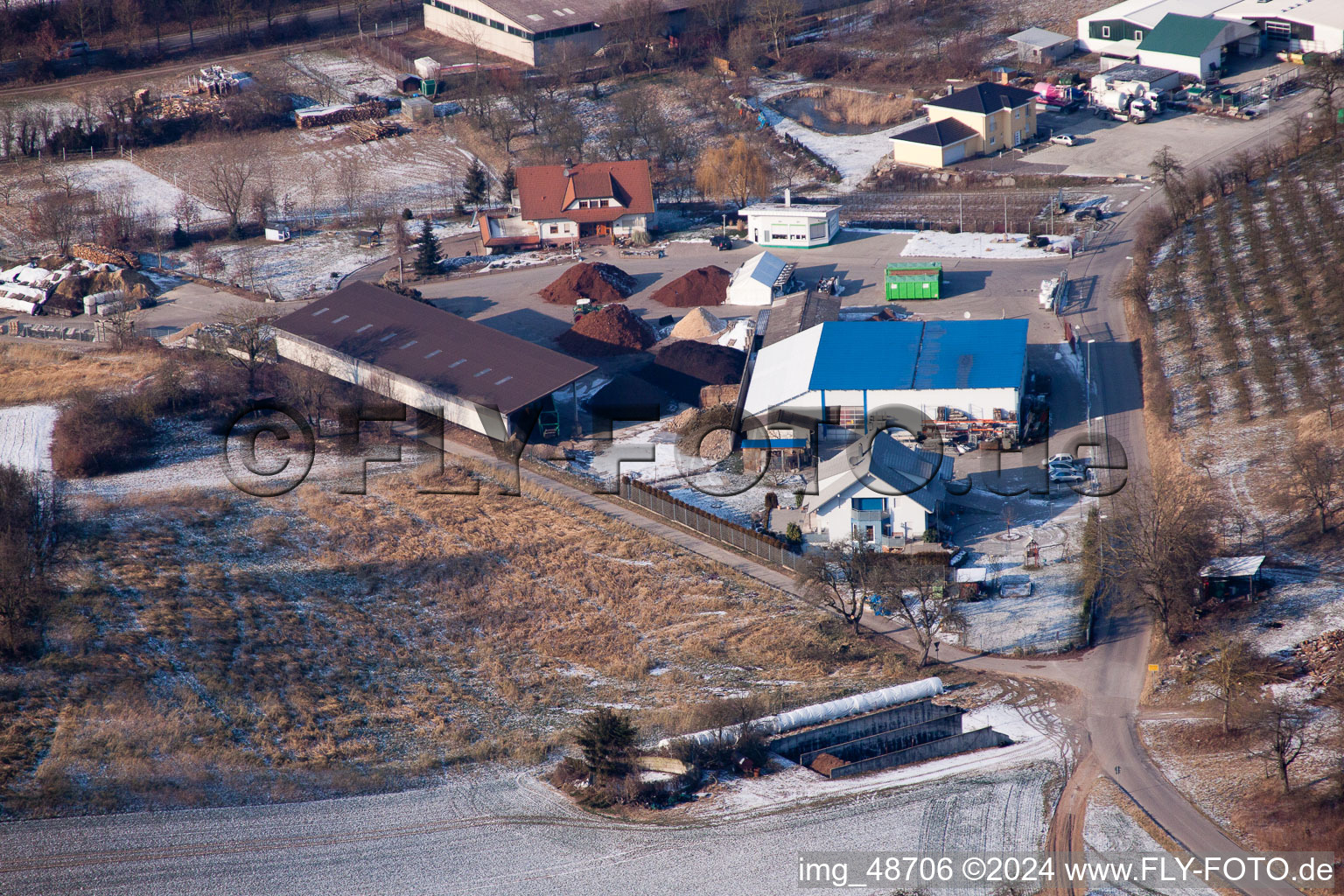 Aerial photograpy of District Neuenbürg in Kraichtal in the state Baden-Wuerttemberg, Germany