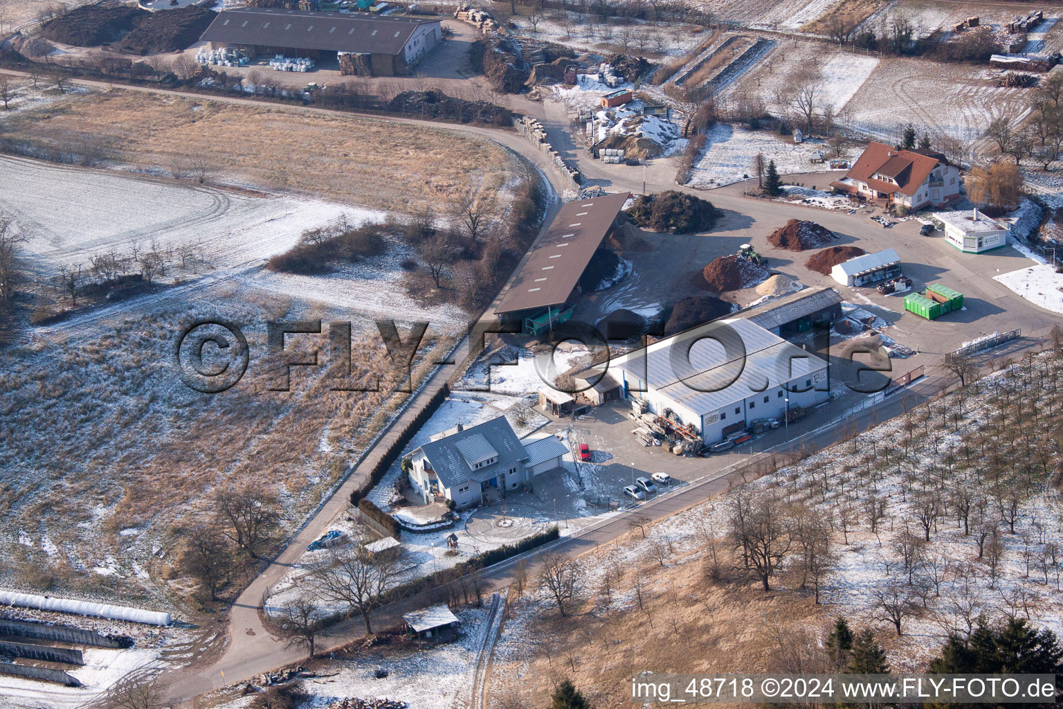 District Neuenbürg in Kraichtal in the state Baden-Wuerttemberg, Germany from above