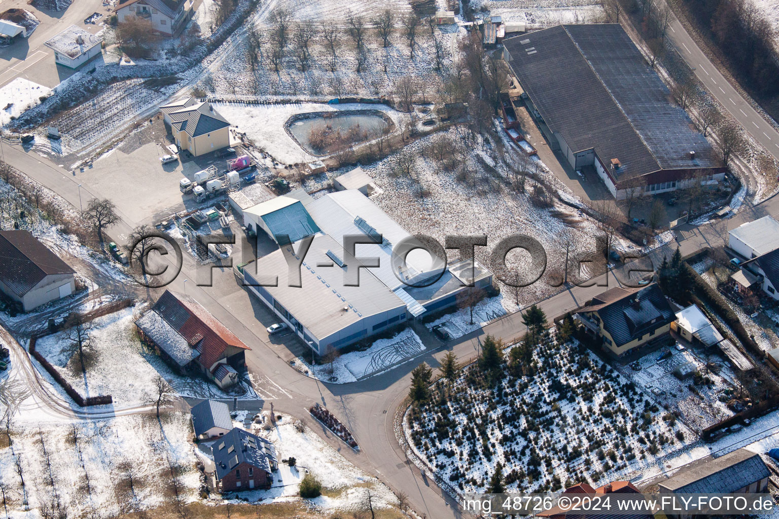 AVN GmbH in the district Neuenbürg in Kraichtal in the state Baden-Wuerttemberg, Germany seen from above