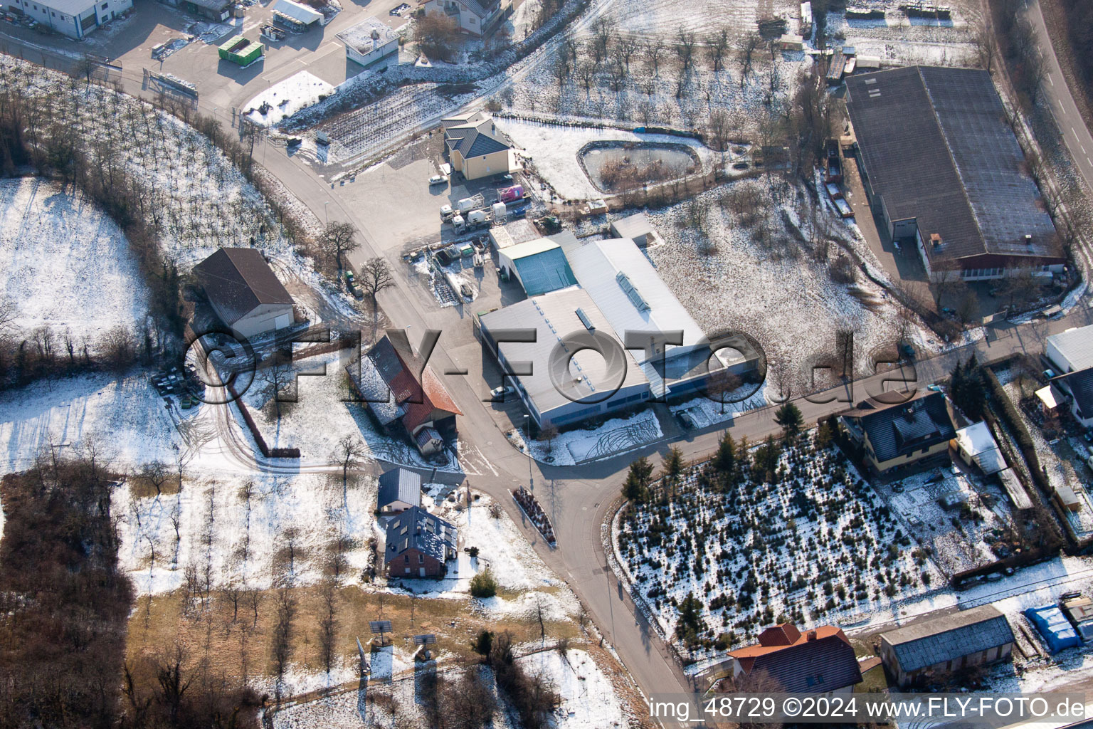 AVN GmbH in the district Neuenbürg in Kraichtal in the state Baden-Wuerttemberg, Germany from the plane