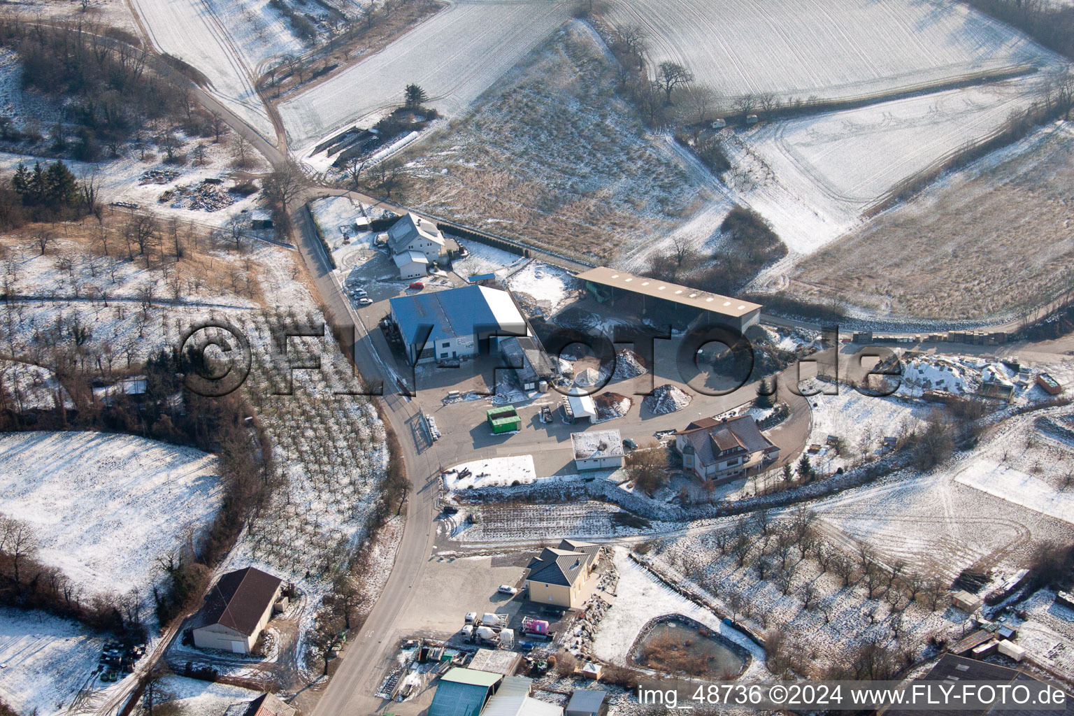 District Neuenbürg in Kraichtal in the state Baden-Wuerttemberg, Germany out of the air