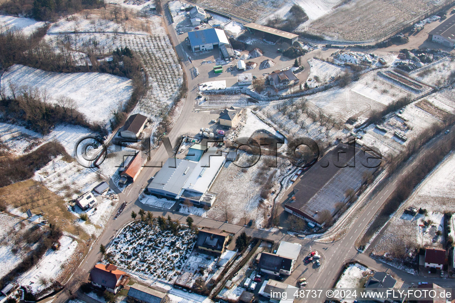 Drone recording of AVN GmbH in the district Neuenbürg in Kraichtal in the state Baden-Wuerttemberg, Germany