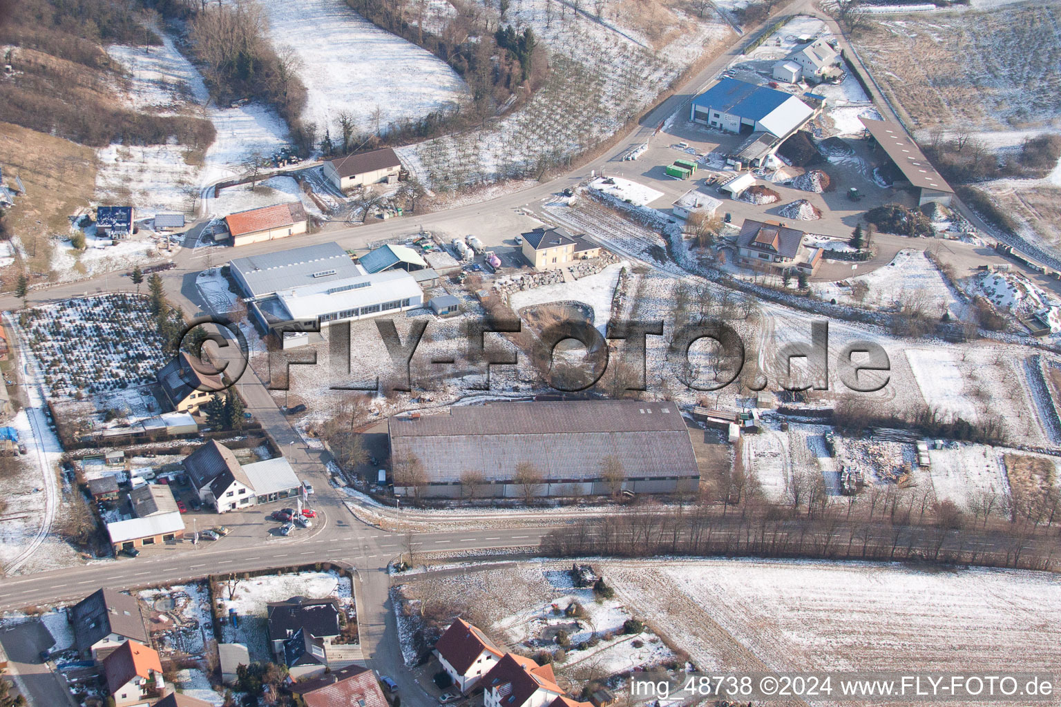 Drone image of AVN GmbH in the district Neuenbürg in Kraichtal in the state Baden-Wuerttemberg, Germany