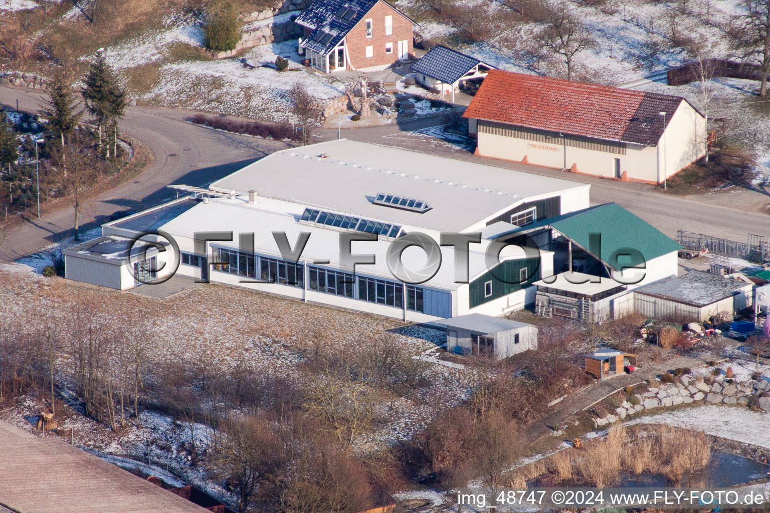 Aerial photograpy of AVN GmbH, Thomas Ullrich brick factory in the district Neuenbürg in Kraichtal in the state Baden-Wuerttemberg, Germany