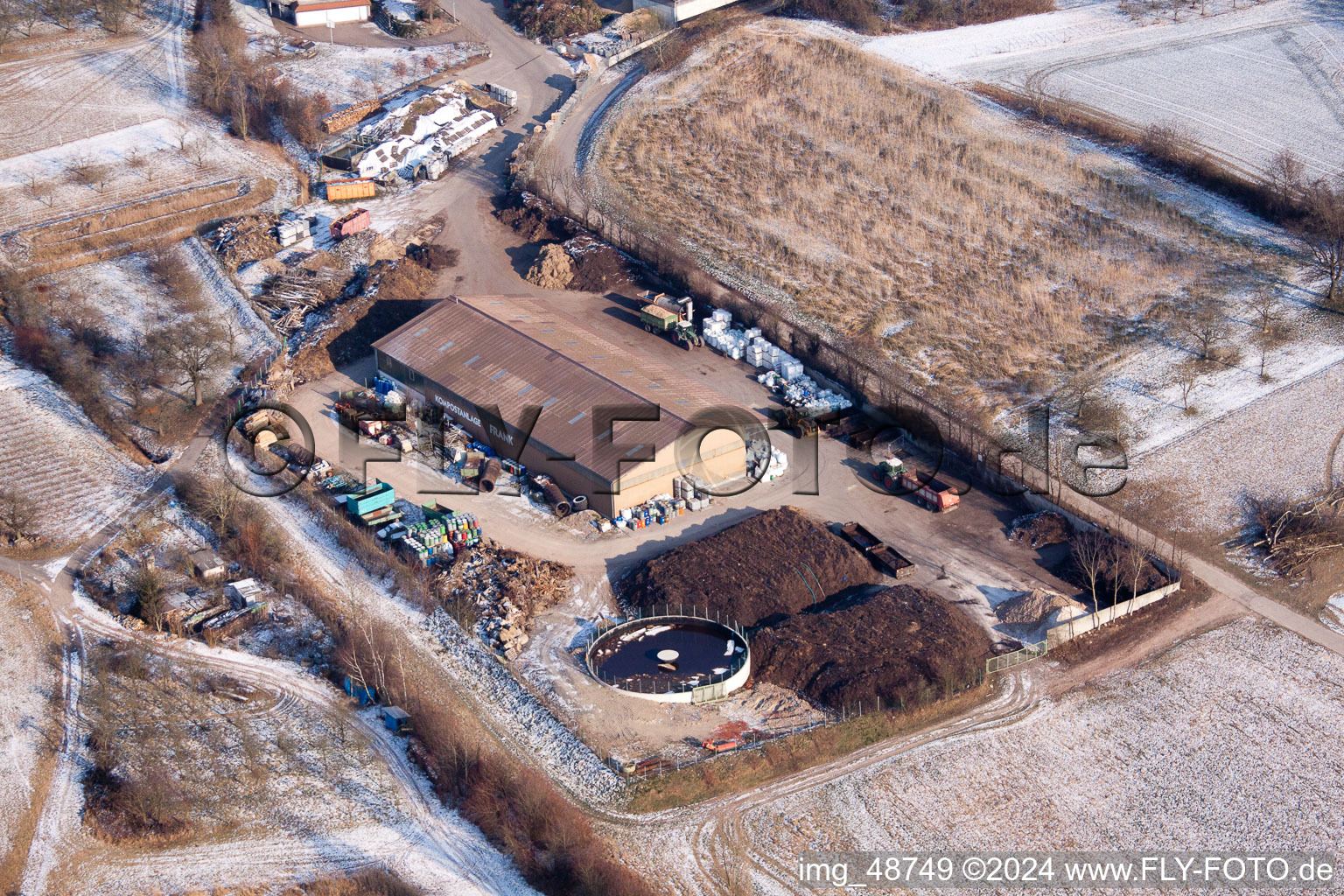 District Neuenbürg in Kraichtal in the state Baden-Wuerttemberg, Germany viewn from the air