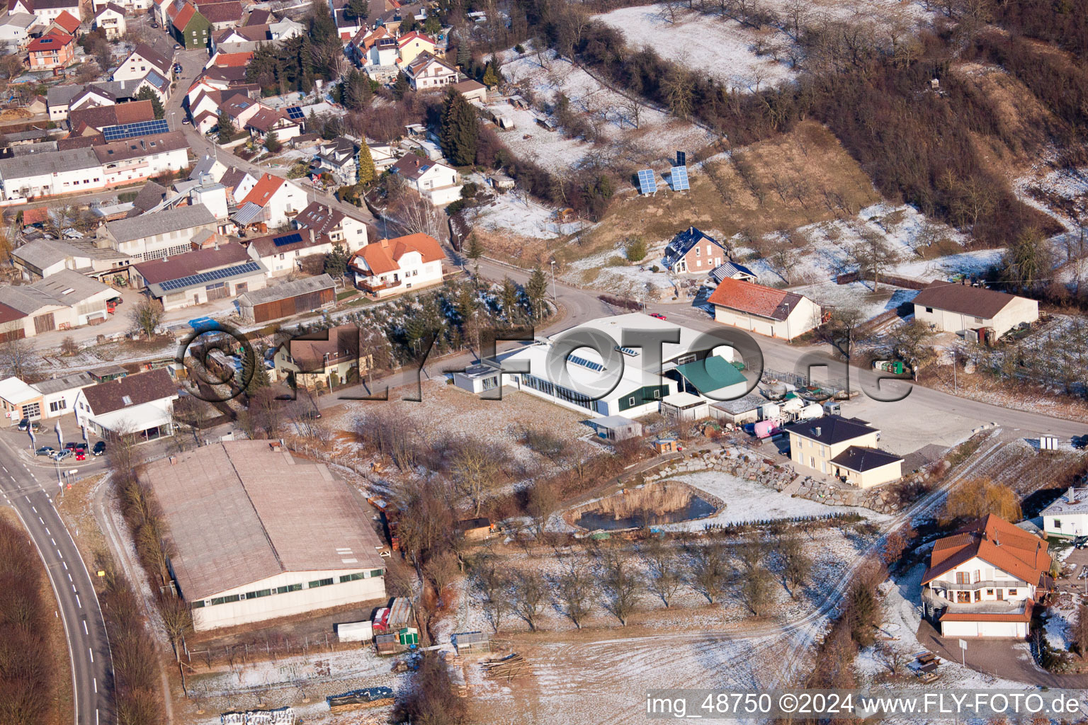 AVN GmbH in the district Neuenbürg in Kraichtal in the state Baden-Wuerttemberg, Germany from a drone