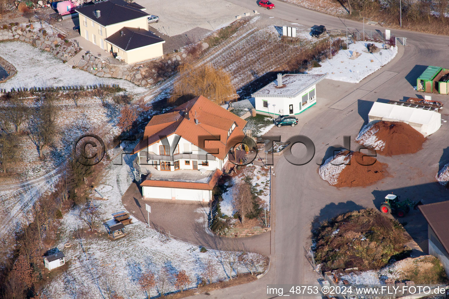 Drone recording of District Neuenbürg in Kraichtal in the state Baden-Wuerttemberg, Germany