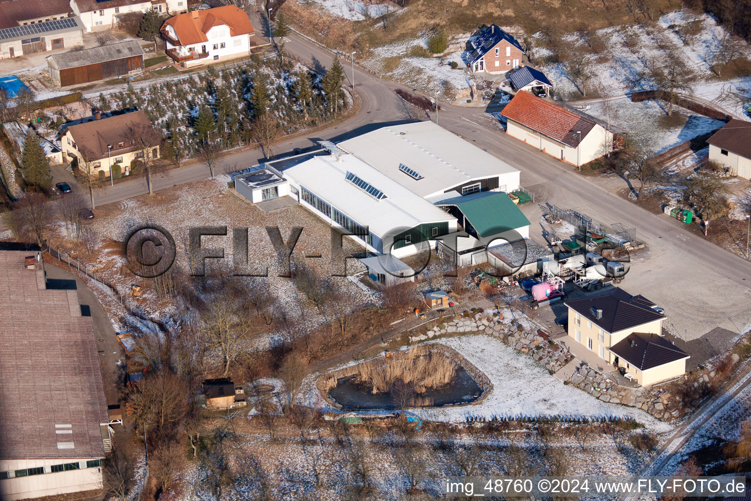 Aerial photograpy of AVN GmbH in the district Neuenbürg in Kraichtal in the state Baden-Wuerttemberg, Germany