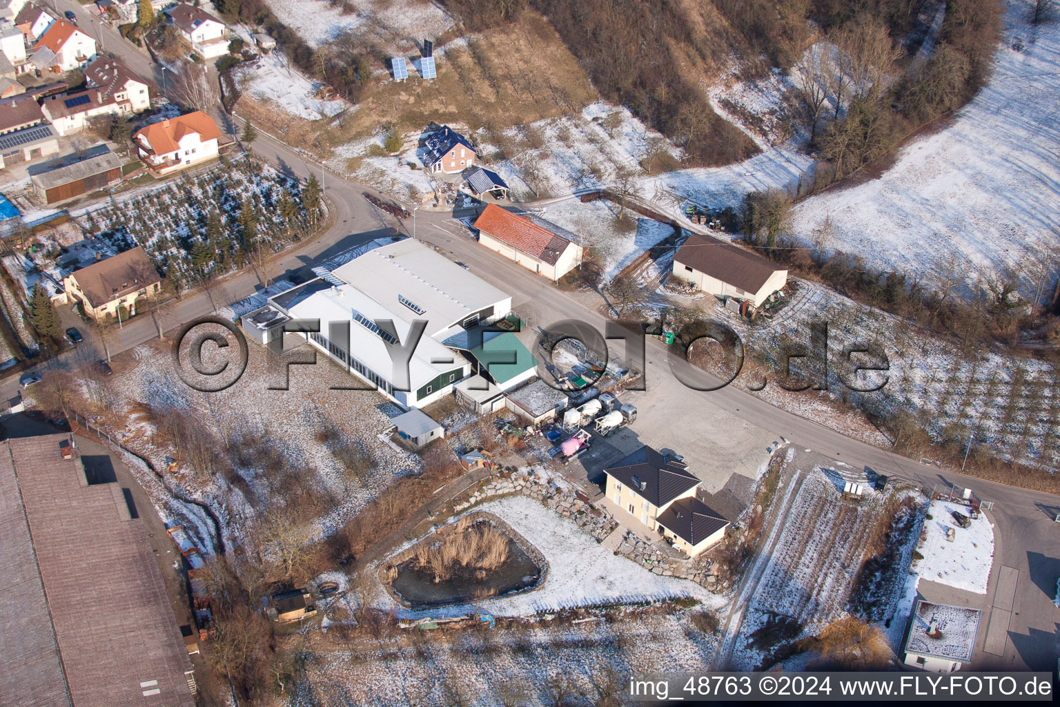 AVN GmbH in the district Neuenbürg in Kraichtal in the state Baden-Wuerttemberg, Germany from above