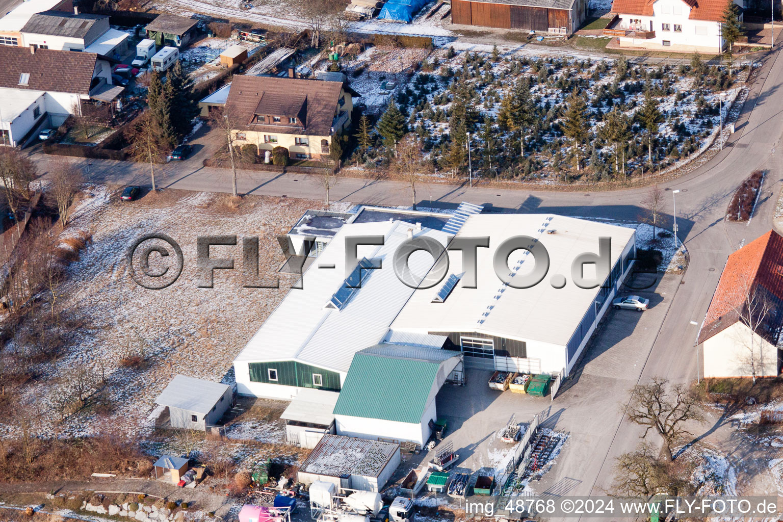 AVN GmbH in the district Neuenbürg in Kraichtal in the state Baden-Wuerttemberg, Germany seen from above