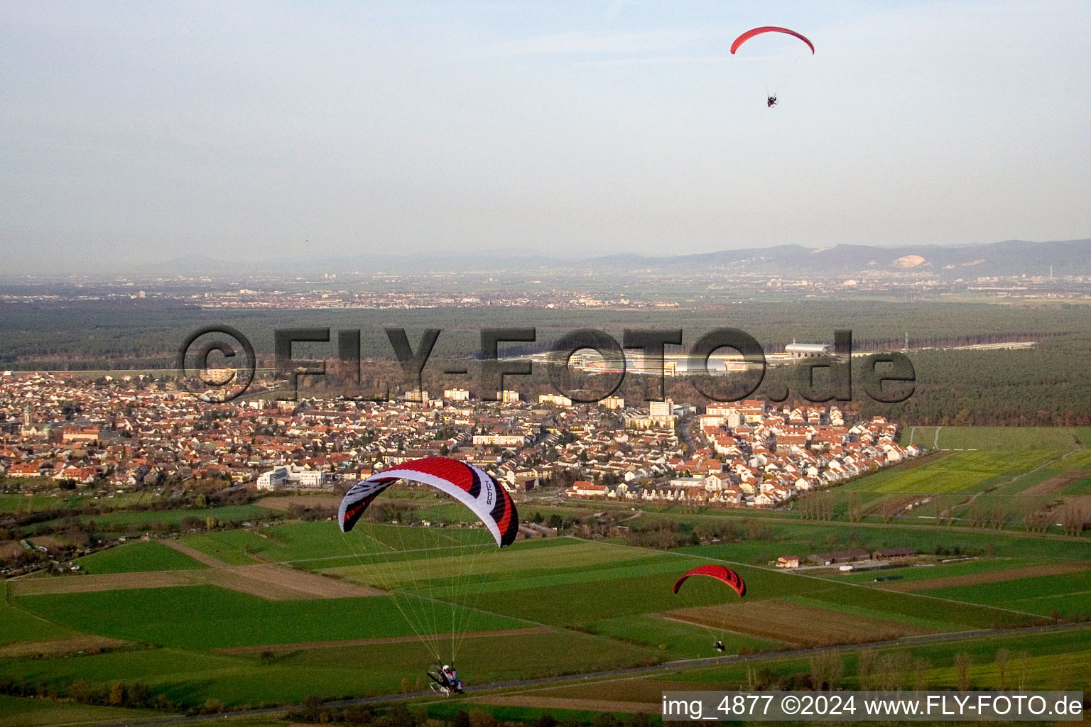 From the southwest in Hockenheim in the state Baden-Wuerttemberg, Germany