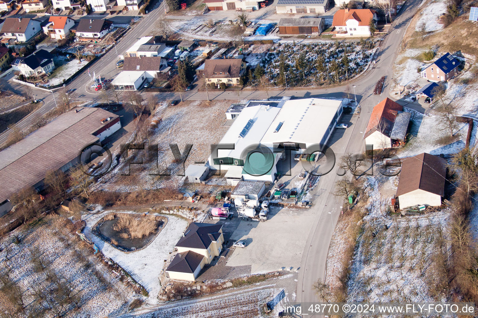 AVN GmbH in the district Neuenbürg in Kraichtal in the state Baden-Wuerttemberg, Germany from the plane