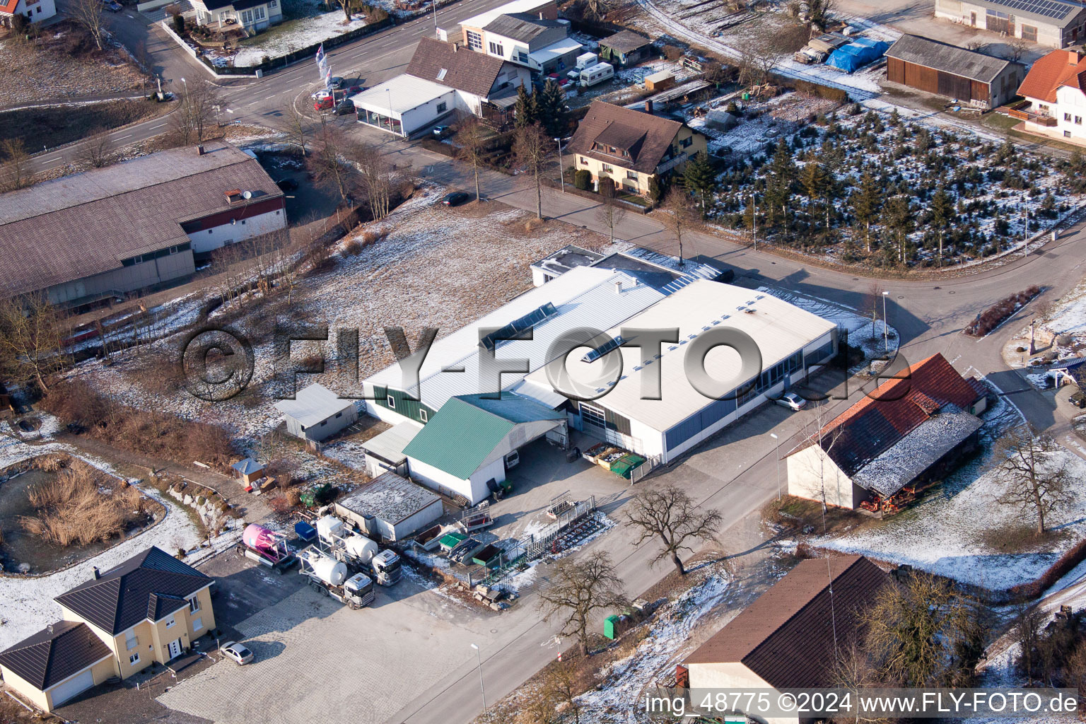 AVN GmbH in Neuenbürg in the state Baden-Wuerttemberg, Germany from the drone perspective