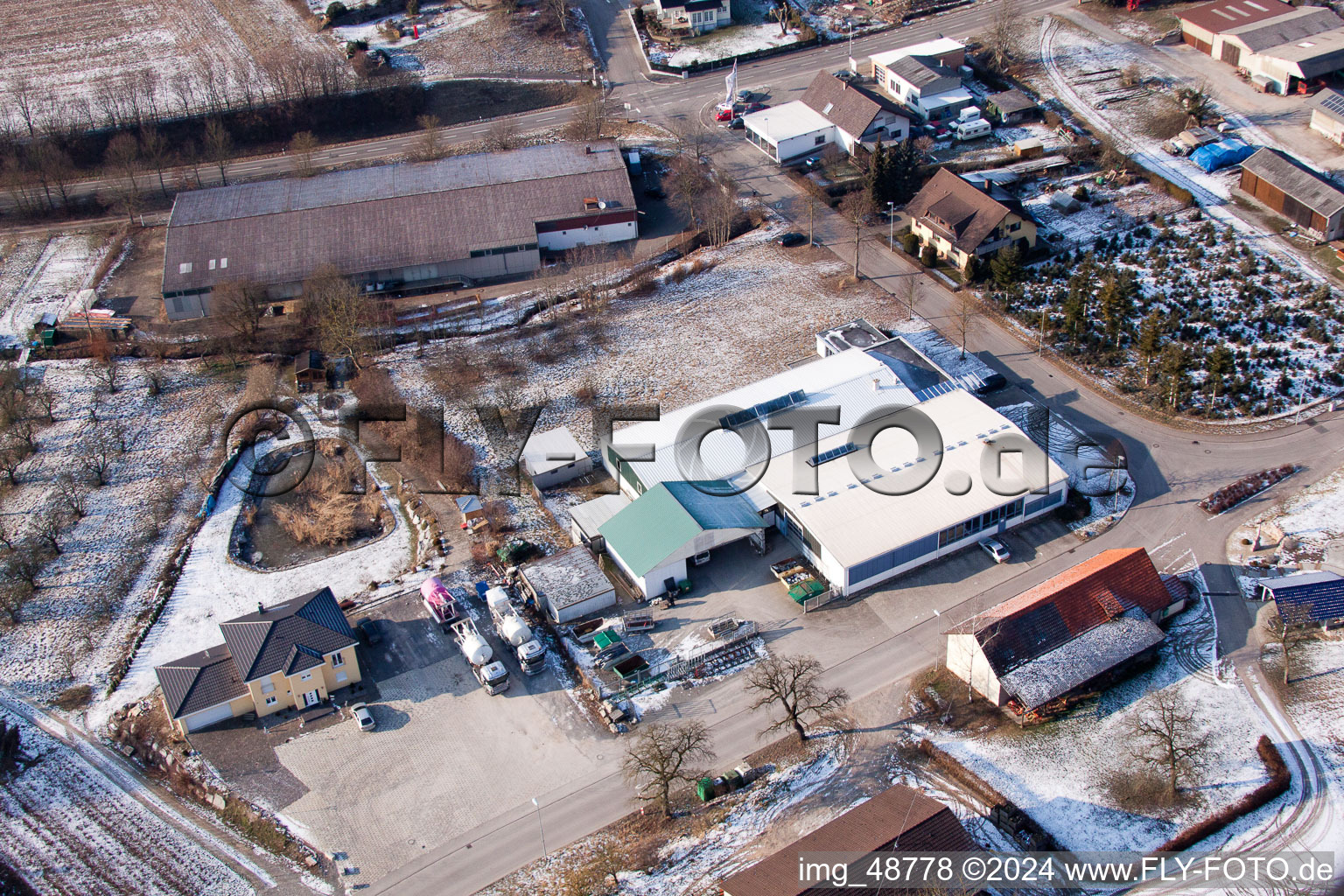 Drone recording of AVN GmbH in the district Neuenbürg in Kraichtal in the state Baden-Wuerttemberg, Germany