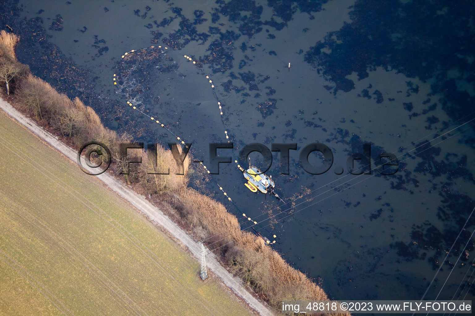 Bird's eye view of Jockgrim in the state Rhineland-Palatinate, Germany