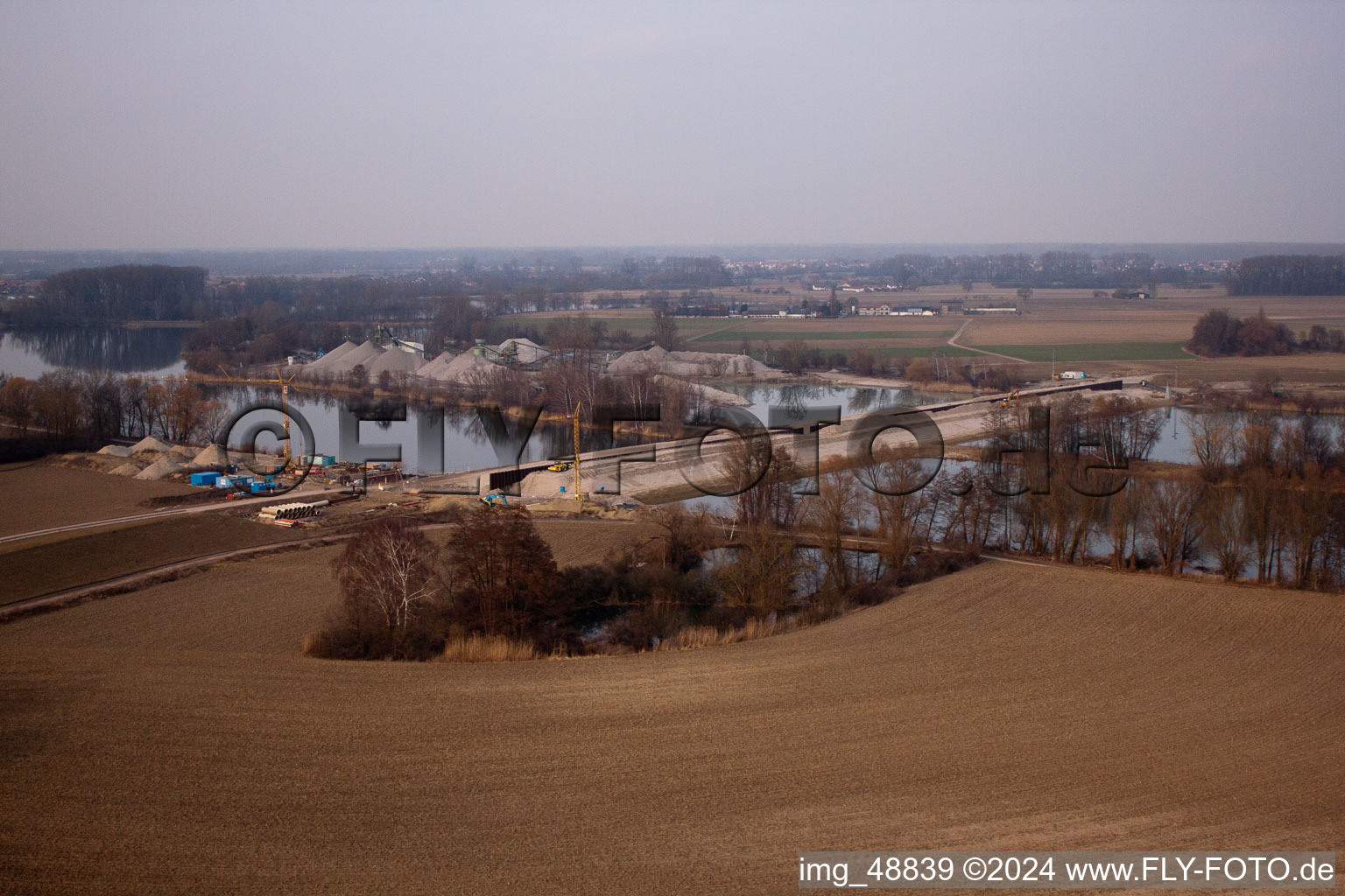 Polders in Neupotz in the state Rhineland-Palatinate, Germany