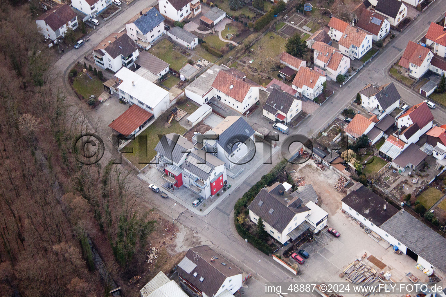 Kandel in the state Rhineland-Palatinate, Germany from the plane