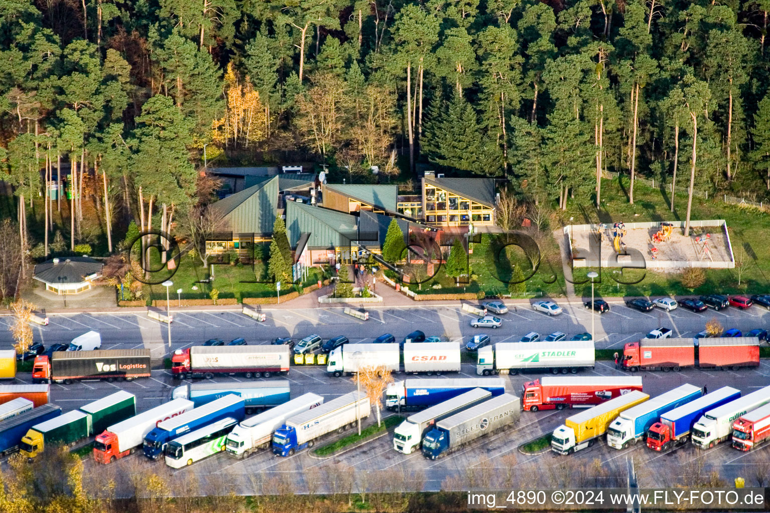 Motorway service area on the edge of the course of BAB highway 6 Raststaette Am Hockenheimring Ost in Hockenheim in the state Baden-Wurttemberg