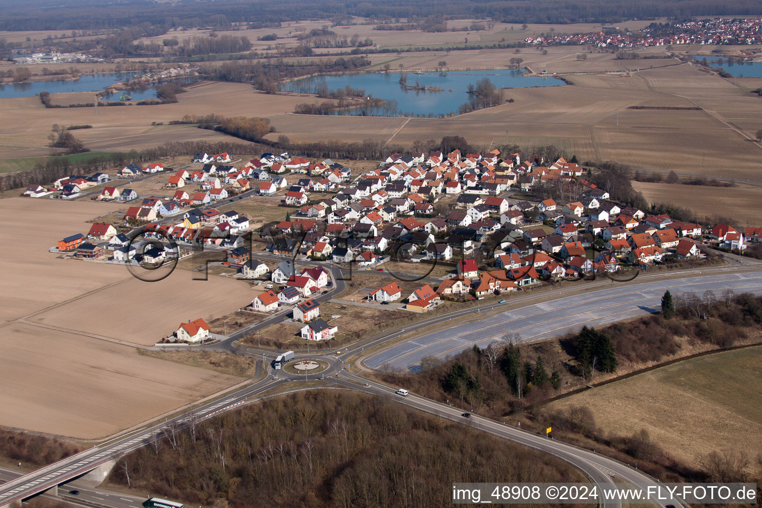 New development area Hardtwald in Neupotz in the state Rhineland-Palatinate, Germany