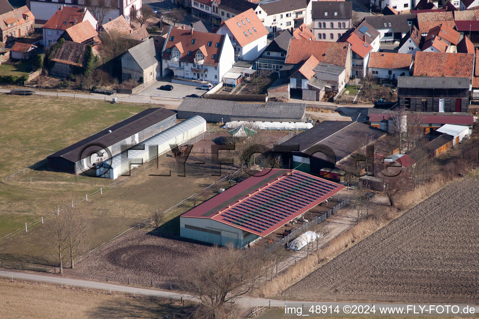 Neupotz in the state Rhineland-Palatinate, Germany from above