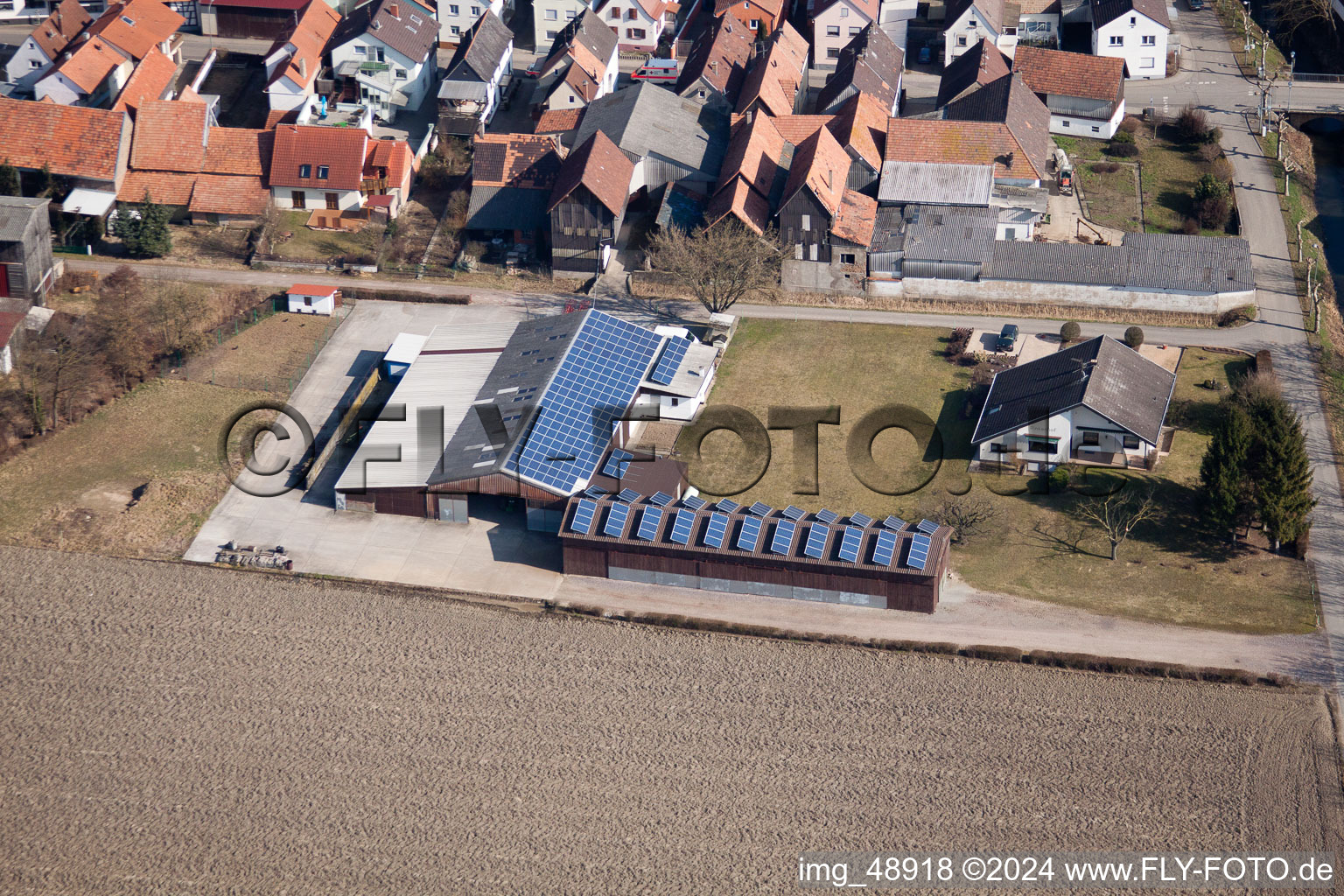 Neupotz in the state Rhineland-Palatinate, Germany from the plane