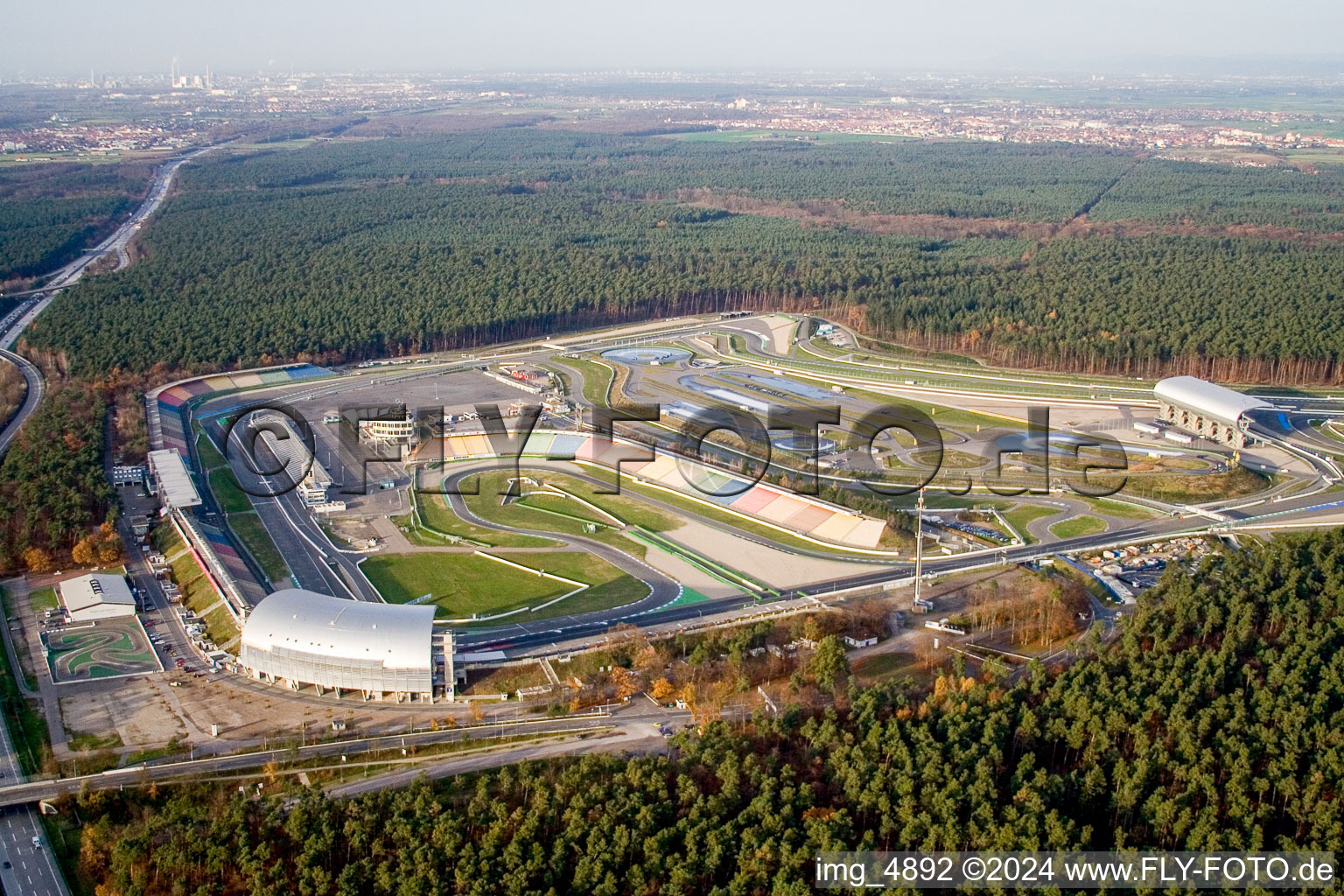 Racetrack racecourse Hockenheimring Baden-Wuerttemberg in Hockenheim in the state Baden-Wurttemberg, Germany