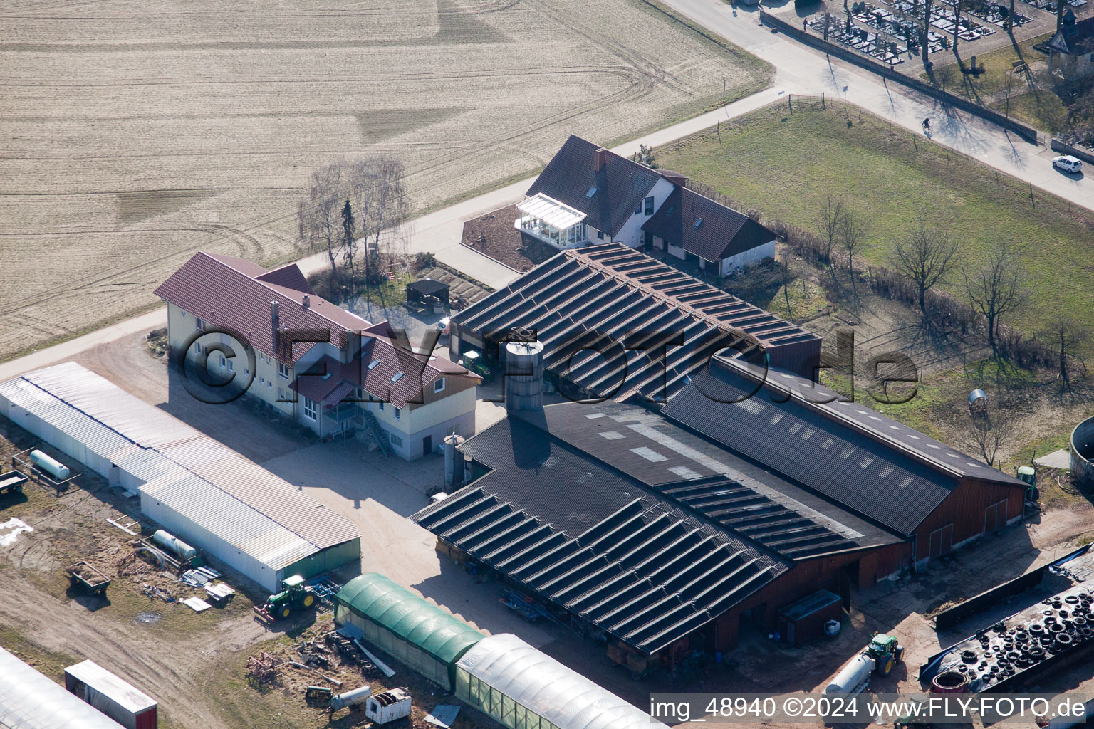 Neupotz in the state Rhineland-Palatinate, Germany from the drone perspective